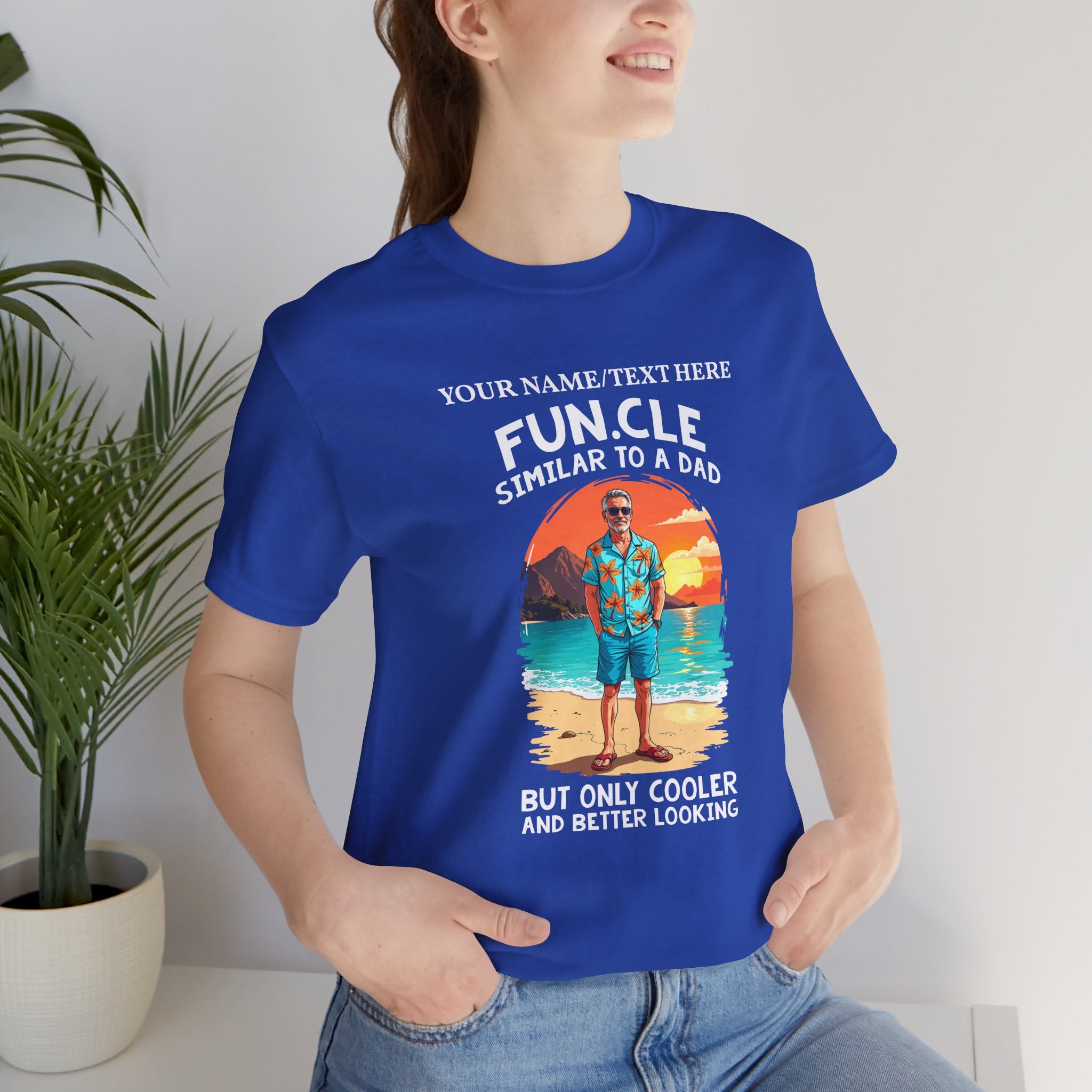 Custom T-Shirt - FUN.CLE Beach Sunset T-Shirt – Cool Uncle Beach Graphic with Funny Quote