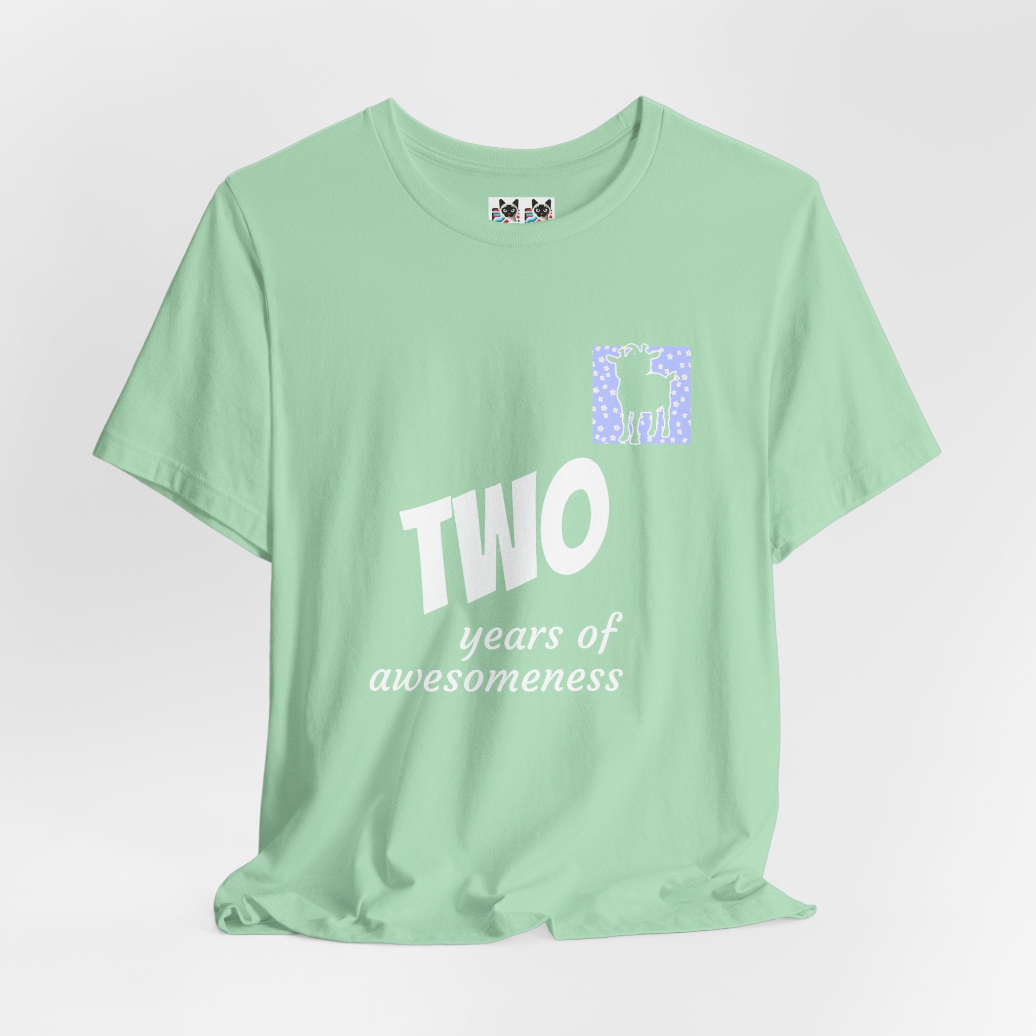 Custom T-Shirt - Double-Headed Goat Outline Graphic T-Shirt