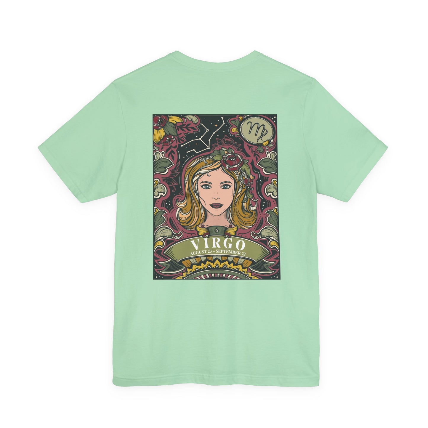 Virgo Constellation & Floral Zodiac T-Shirt – August 23 to September 22