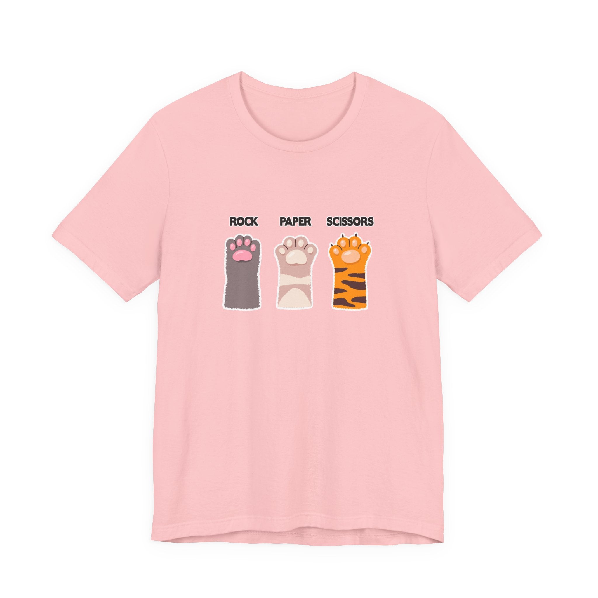 Rock Paper Scissors Cat Paw Tshirt Funny Feline Game Design
