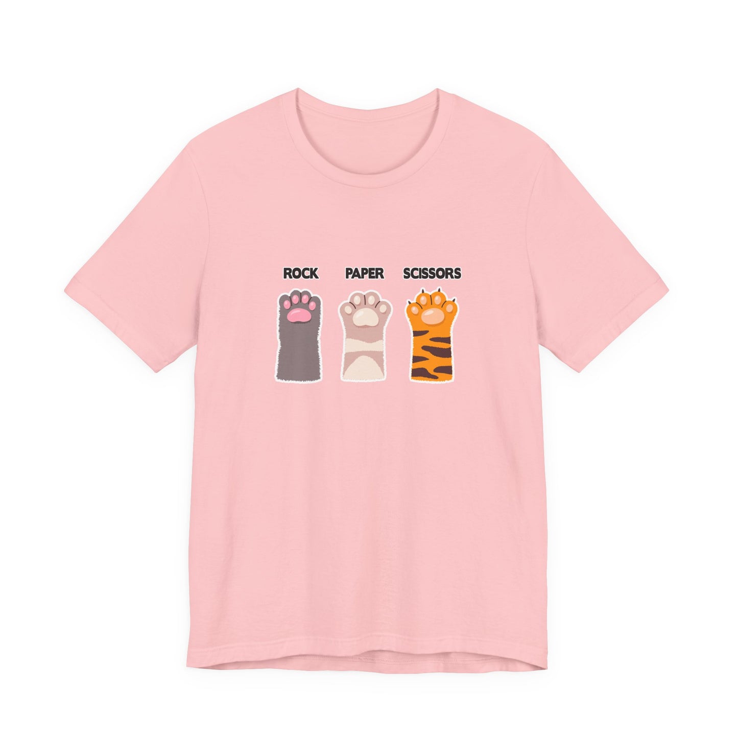 Rock Paper Scissors Cat Paw Tshirt Funny Feline Game Design