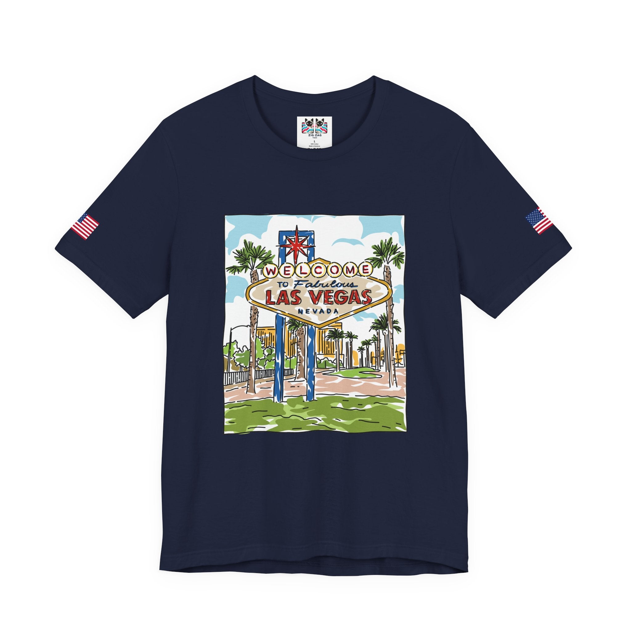 Welcome to Fabulous Las Vegas Nevada T-Shirt – Illustrated Sign Souvenir Tee