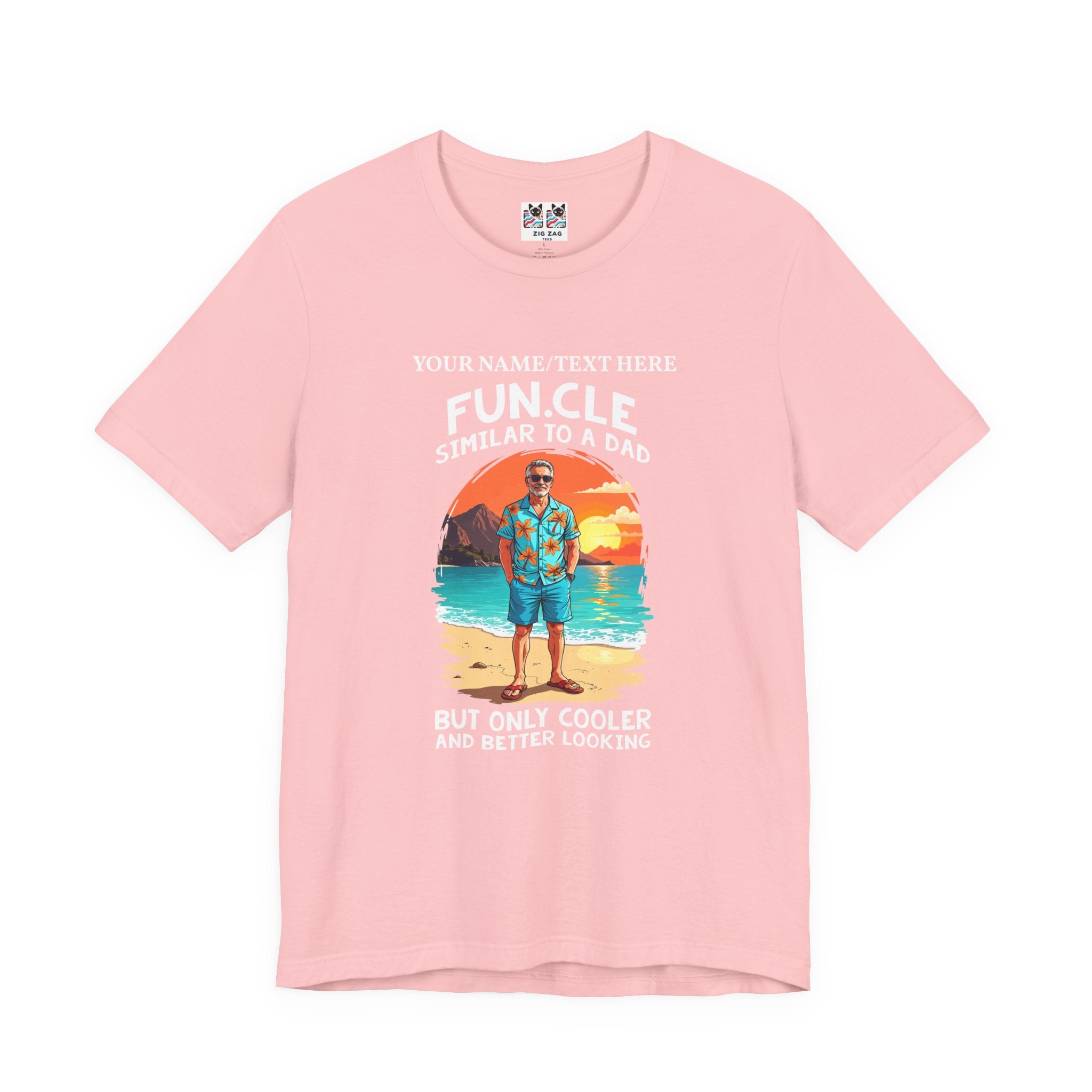 Custom T-Shirt - FUN.CLE Beach Sunset T-Shirt – Cool Uncle Beach Graphic with Funny Quote