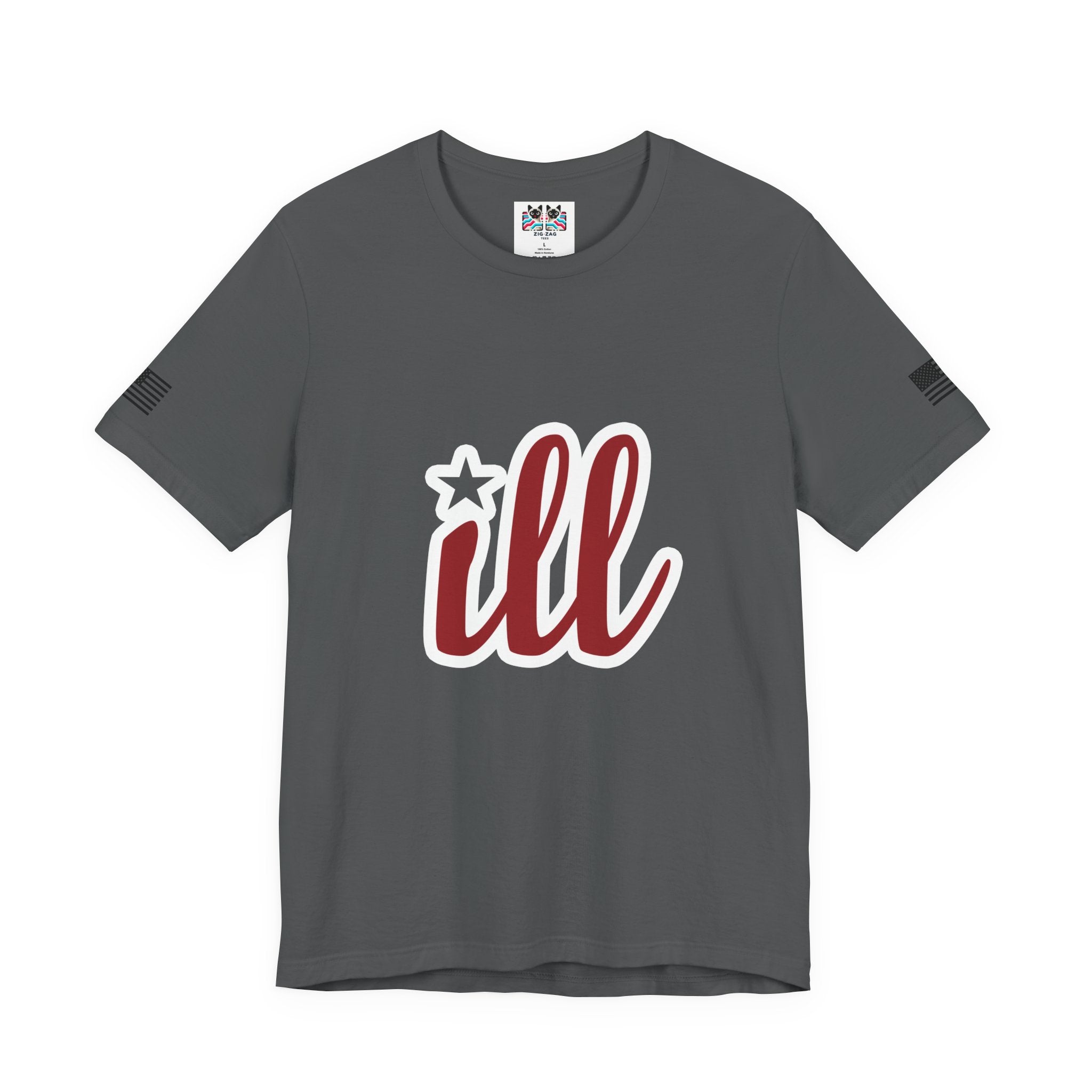 Philadelphia ILL T-Shirt – Bold Script Star Graphic Tee Philadelphia Fan