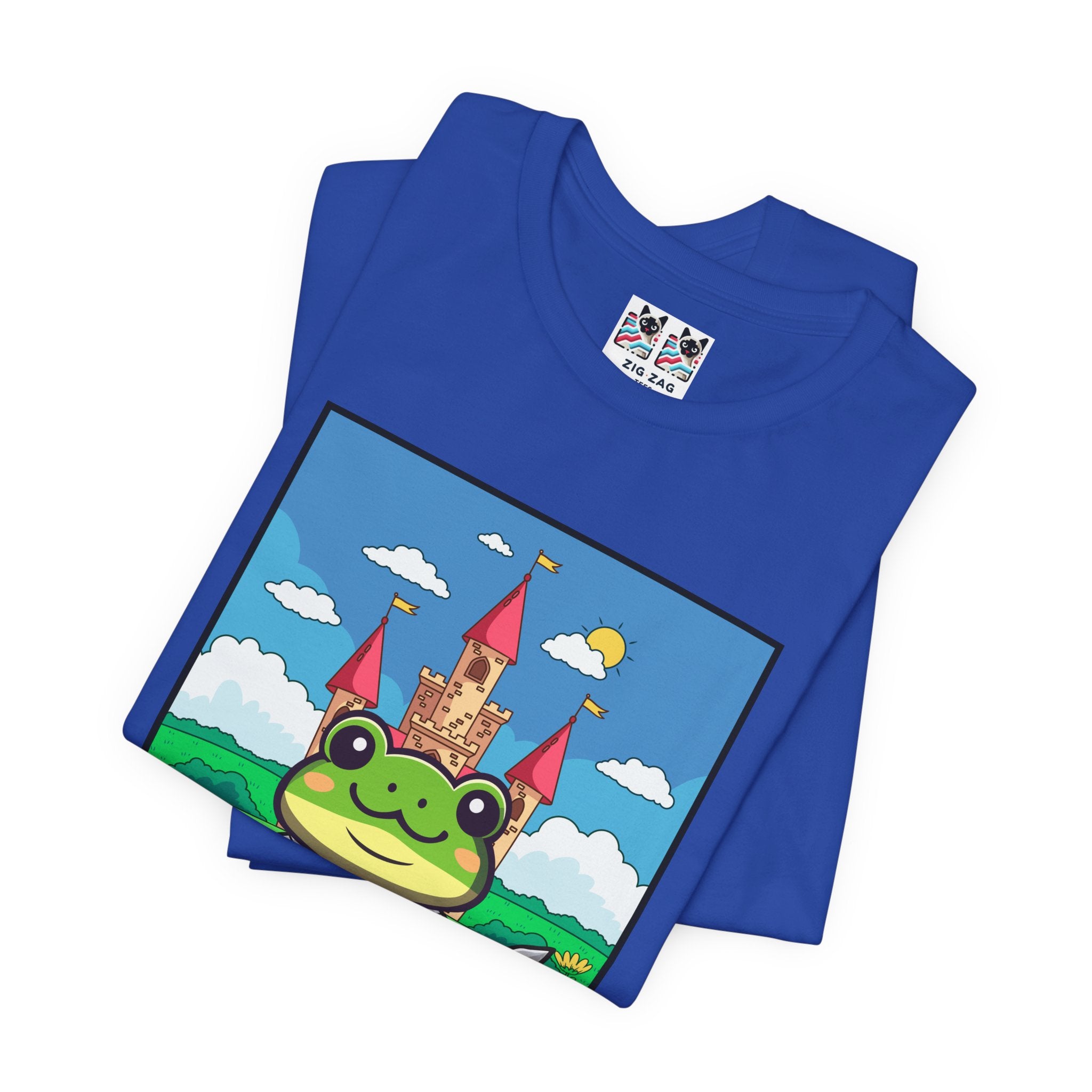 Custom T-Shirt - Knight Frog Castle T-Shirt – Cute Frog Knight Medieval Fantasy Graphic Tee