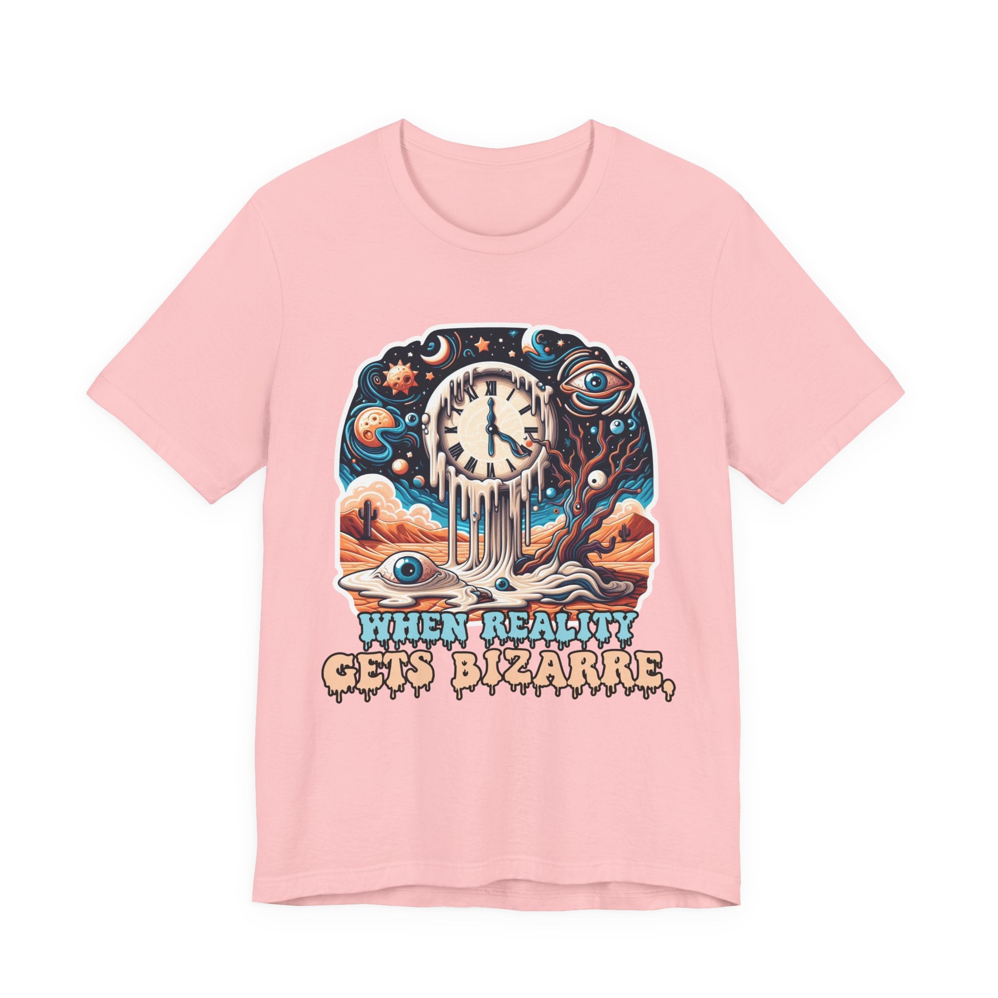 When Reality Becomes Bizarre Tshirt – Surreal Melting Sky, Clocks, and Desert Landscape
