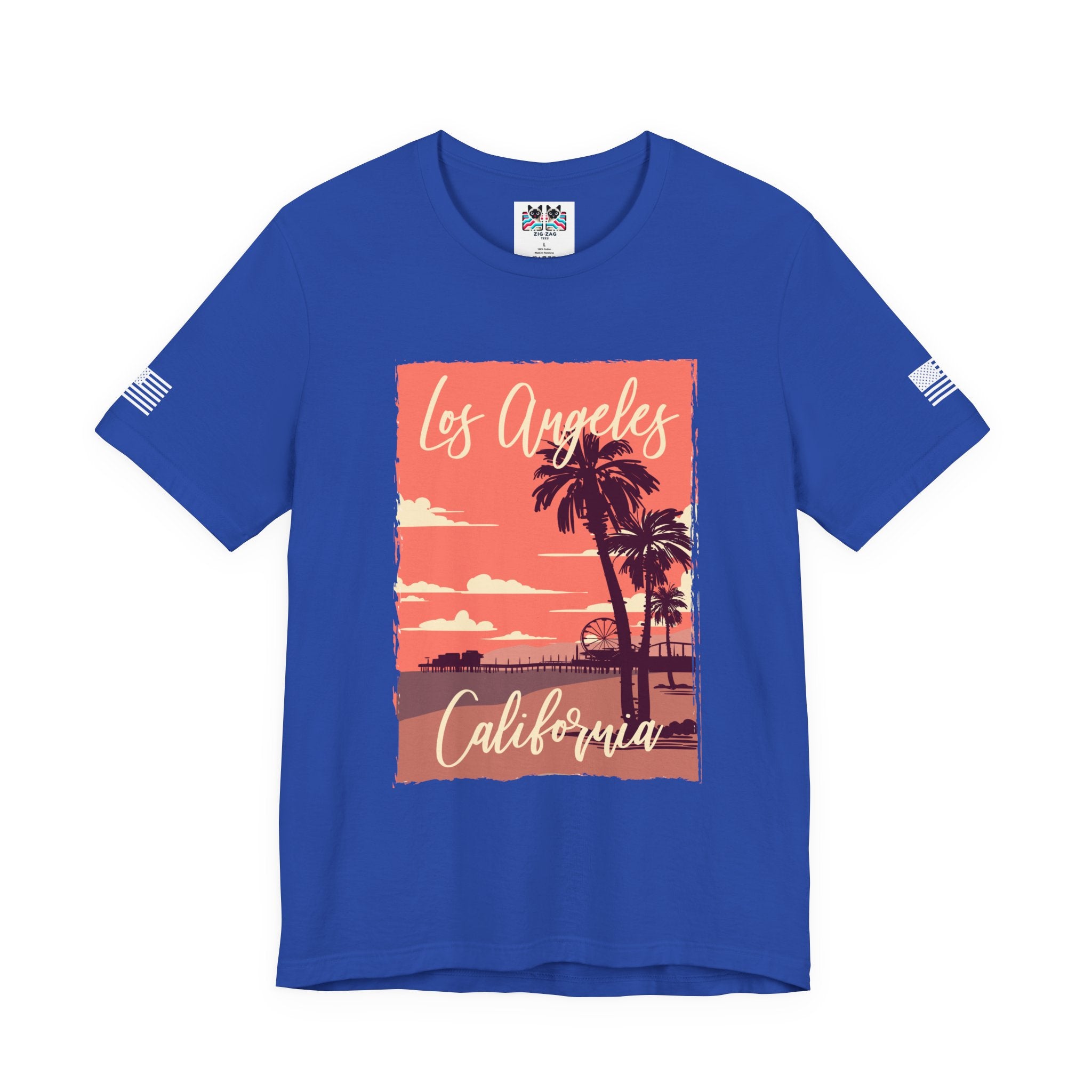 Los Angeles California EST 1850 T-Shirt – Retro Palm Tree Sunset Souvenir Tee
