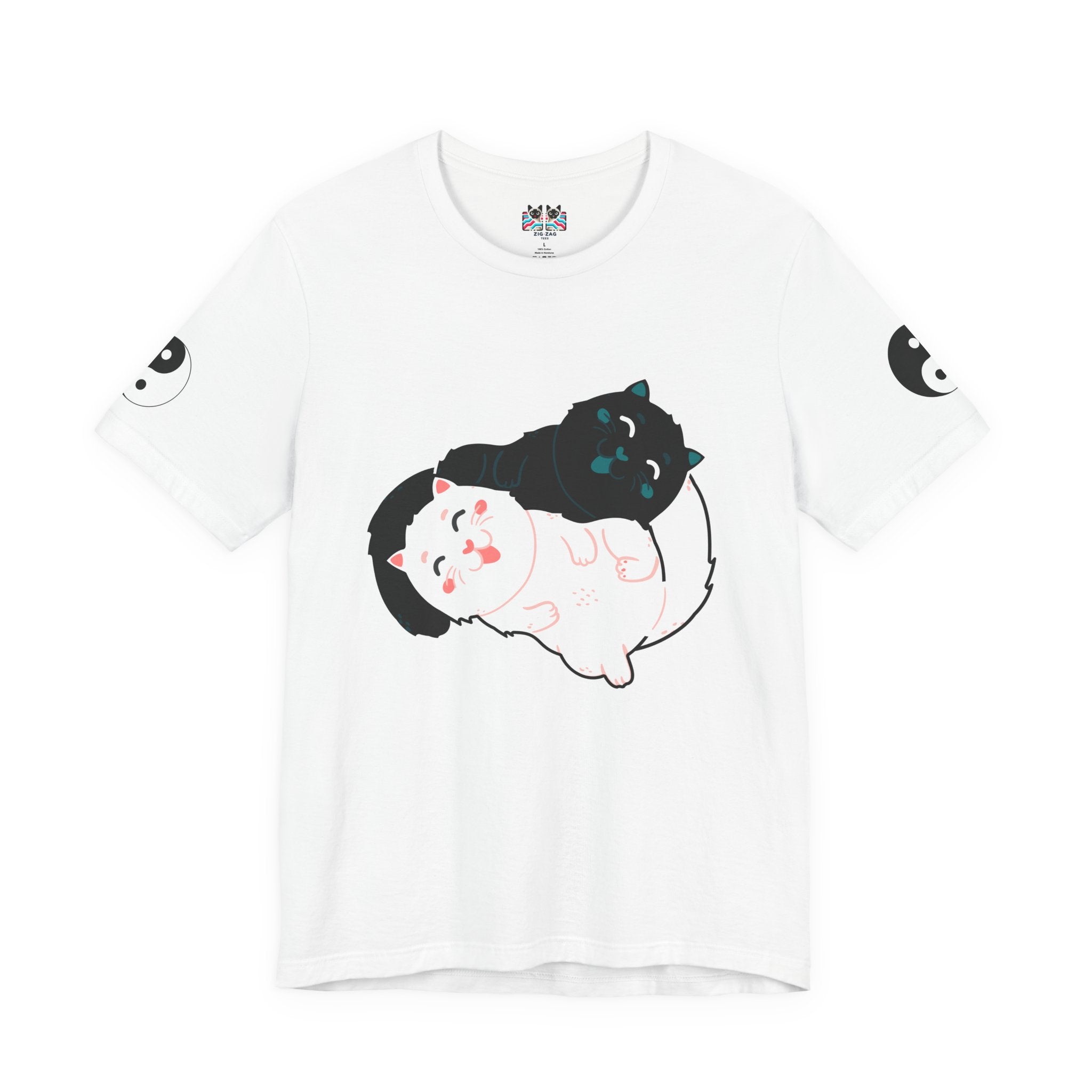 Yin Yang Cats T-Shirt – Black and White Cat Balance Harmony Graphic Tee