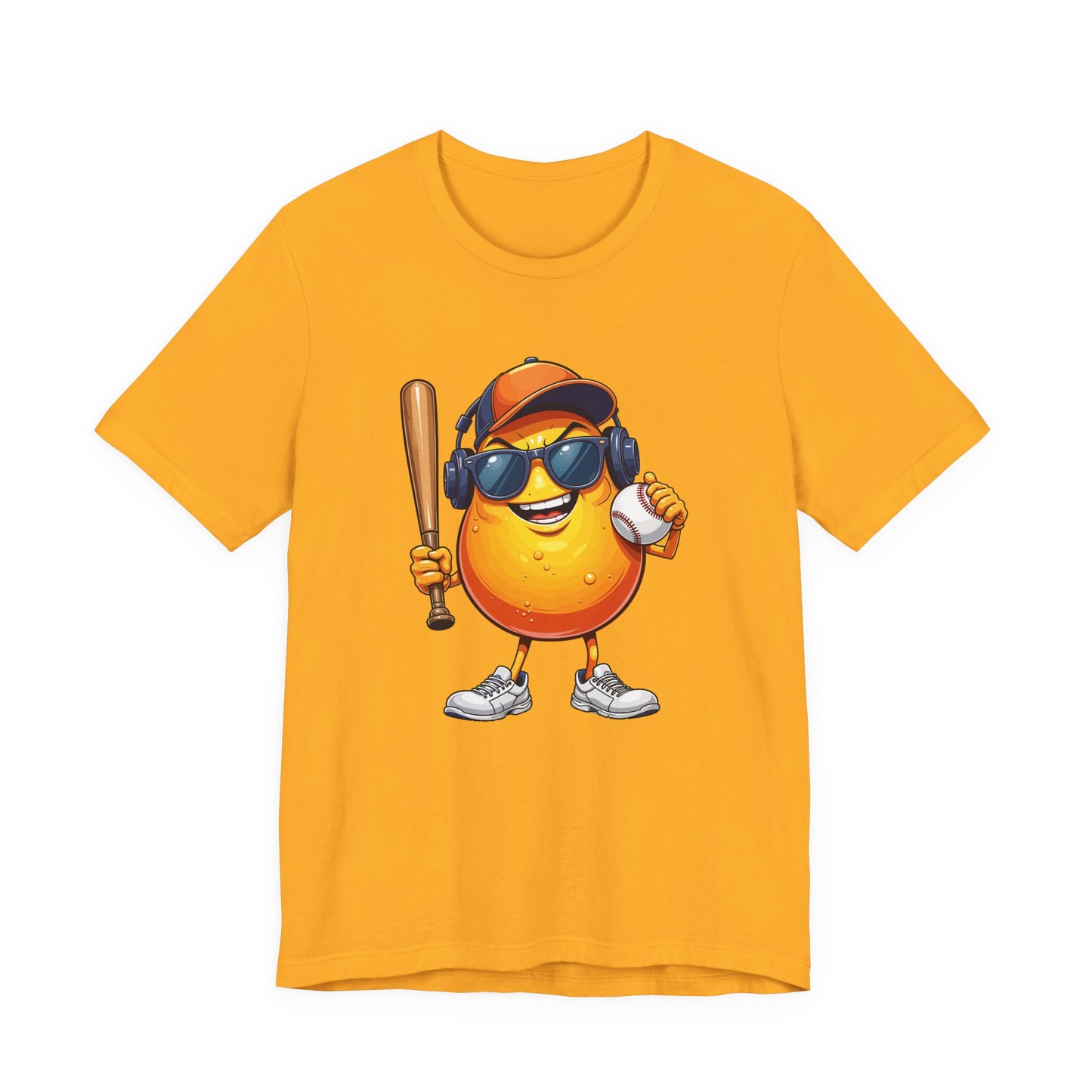 Happy Papaya Baseball Mascot Tshirt Fun Sports Fruit Character Design