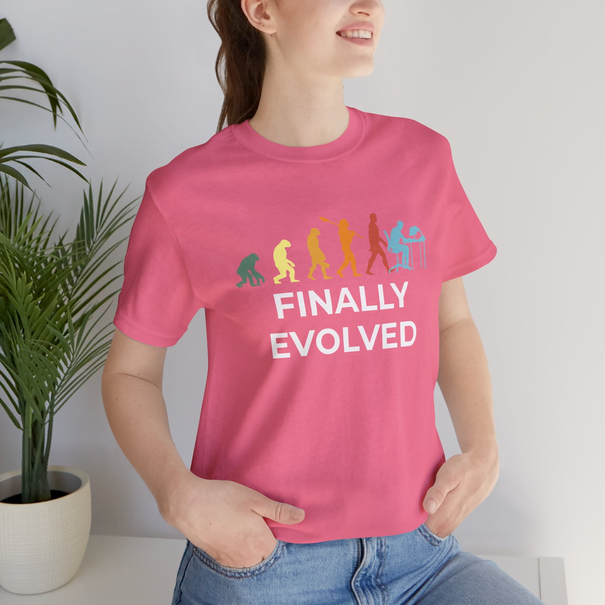 Custom T-Shirt - Evolution of Man to Computer User T-Shirt