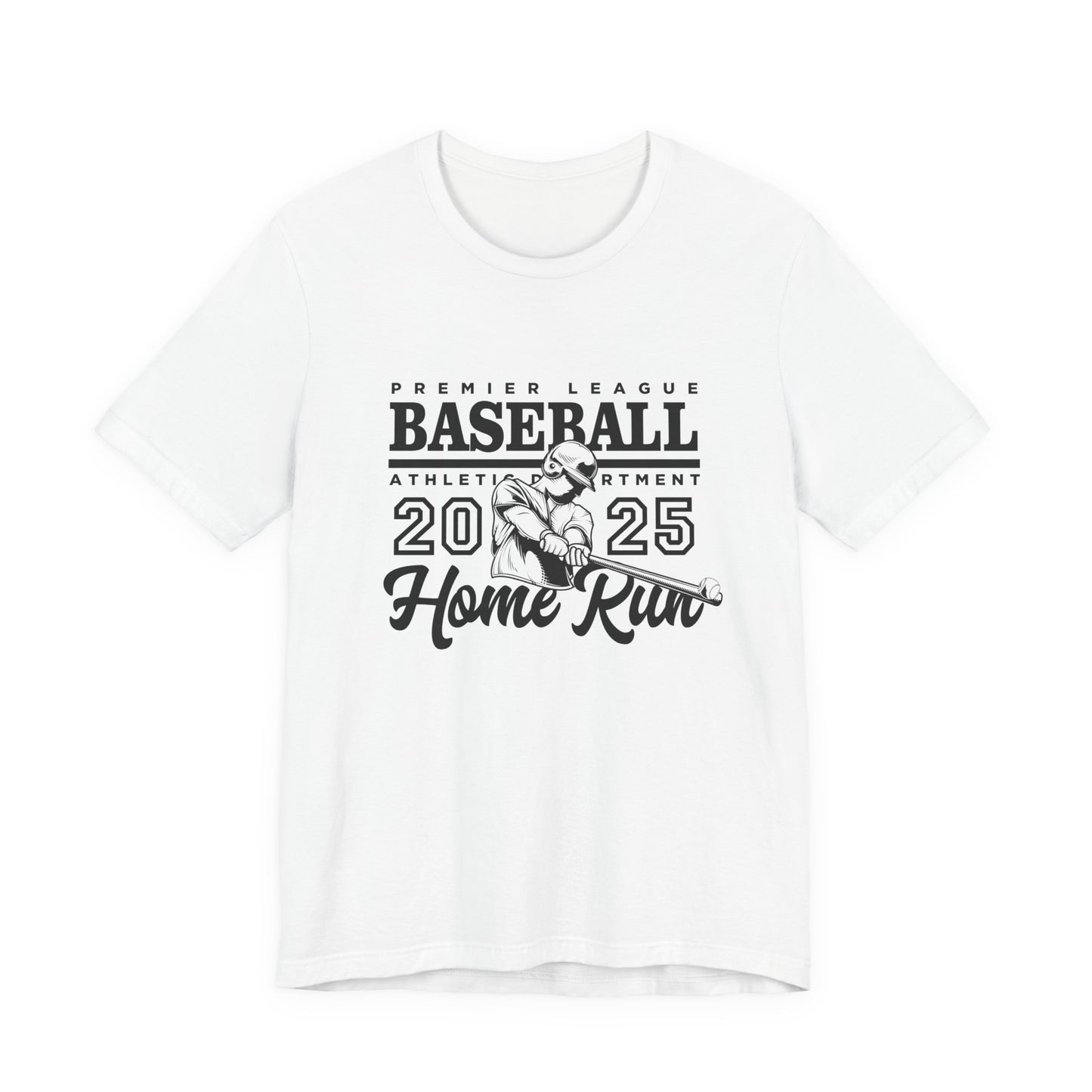 Baseball tshirt - Premier League Basebal l2025 HomeRun Tshirt Baseball Player Graphic with Bold Text Background