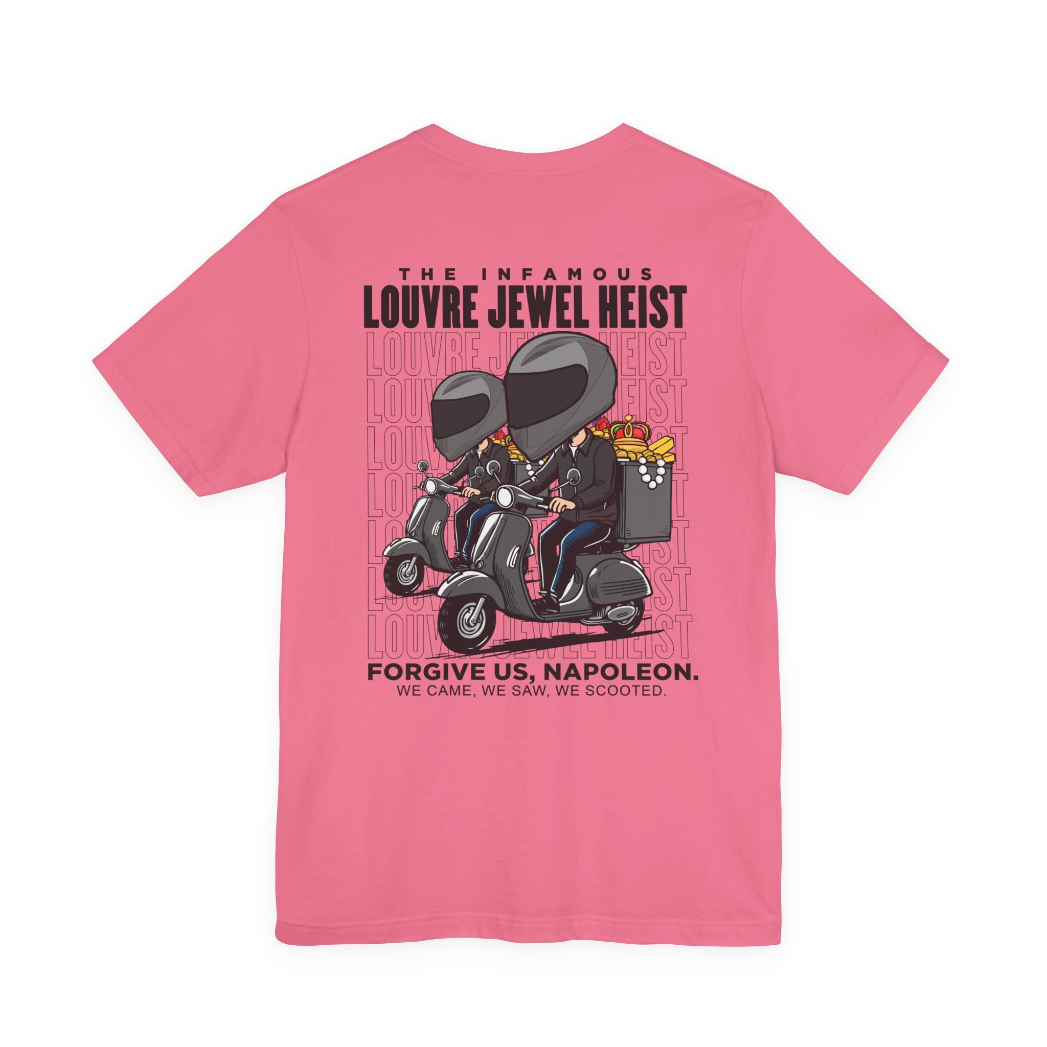 The 7 Minutes Louvre Jewel Heist – Napoleon’s Paris Getaway Tee [Black Text]