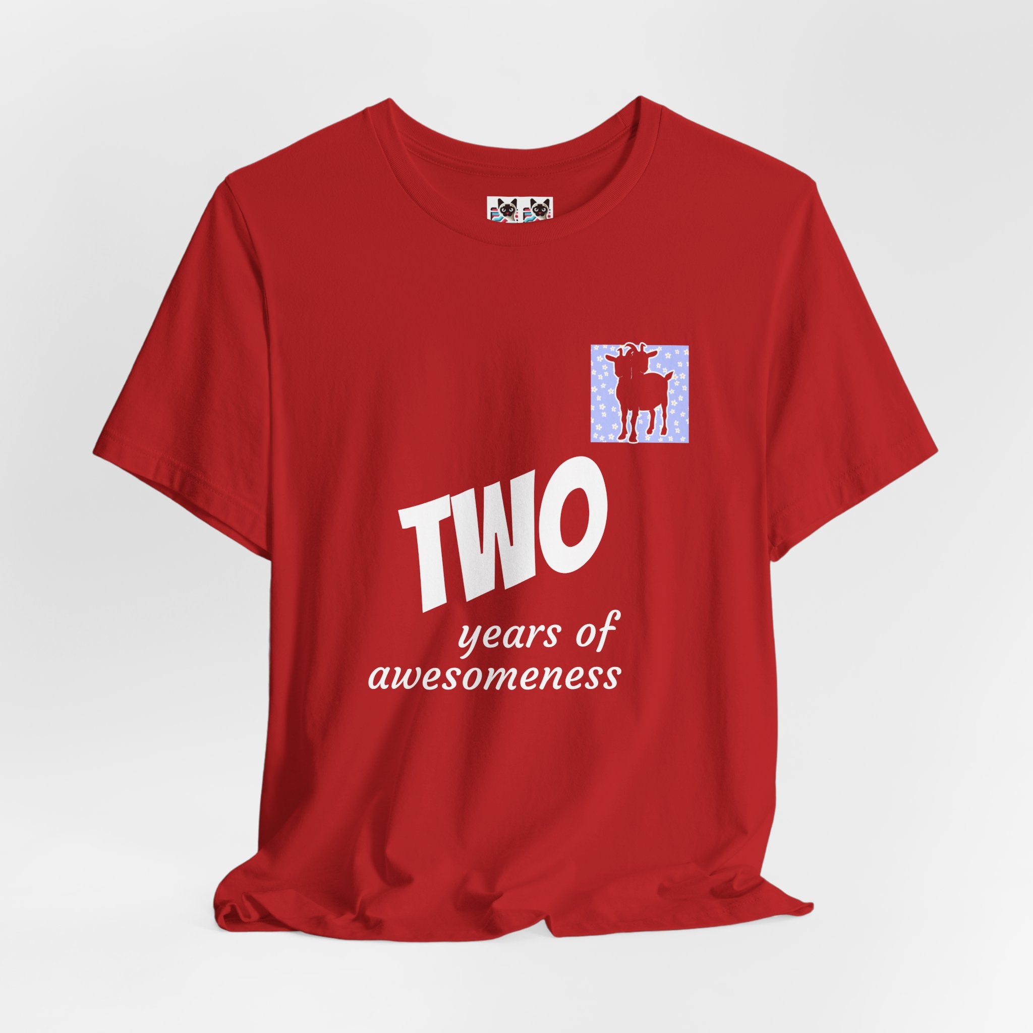 Custom T-Shirt - Double-Headed Goat Outline Graphic T-Shirt