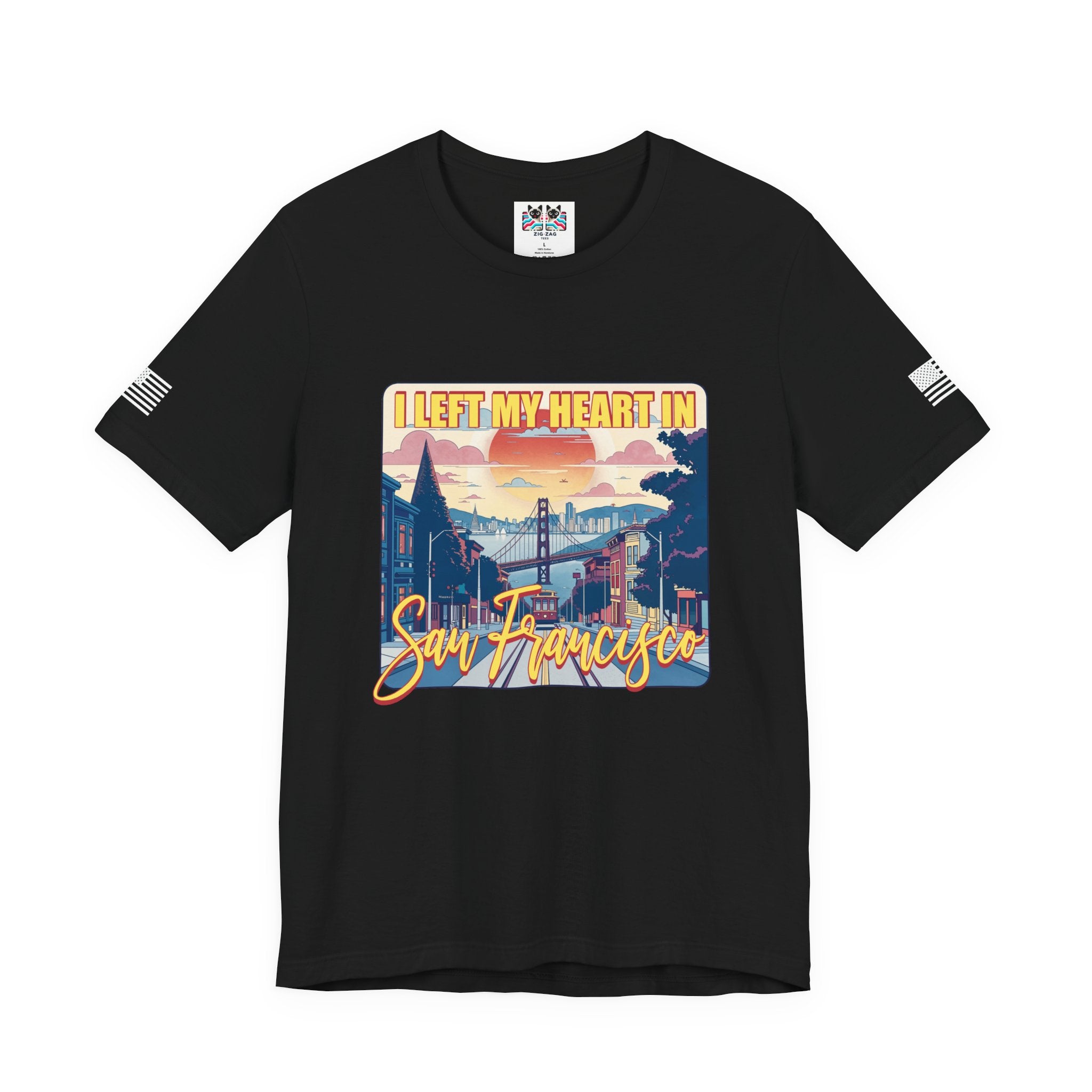 I Left My Heart in San Francisco T-Shirt – Retro Golden Gate Bridge & Cable Car Graphic Tee | SF Souvenir Shirt