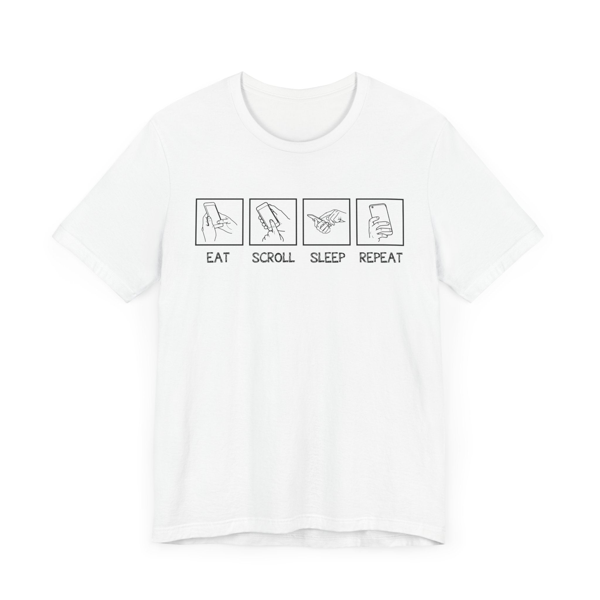 Eat Sleep Scroll Repeat Tee, Social Media Humor Shirt, Digital Routine Graphic Tee, Internet Culture Top, Online Life Gift