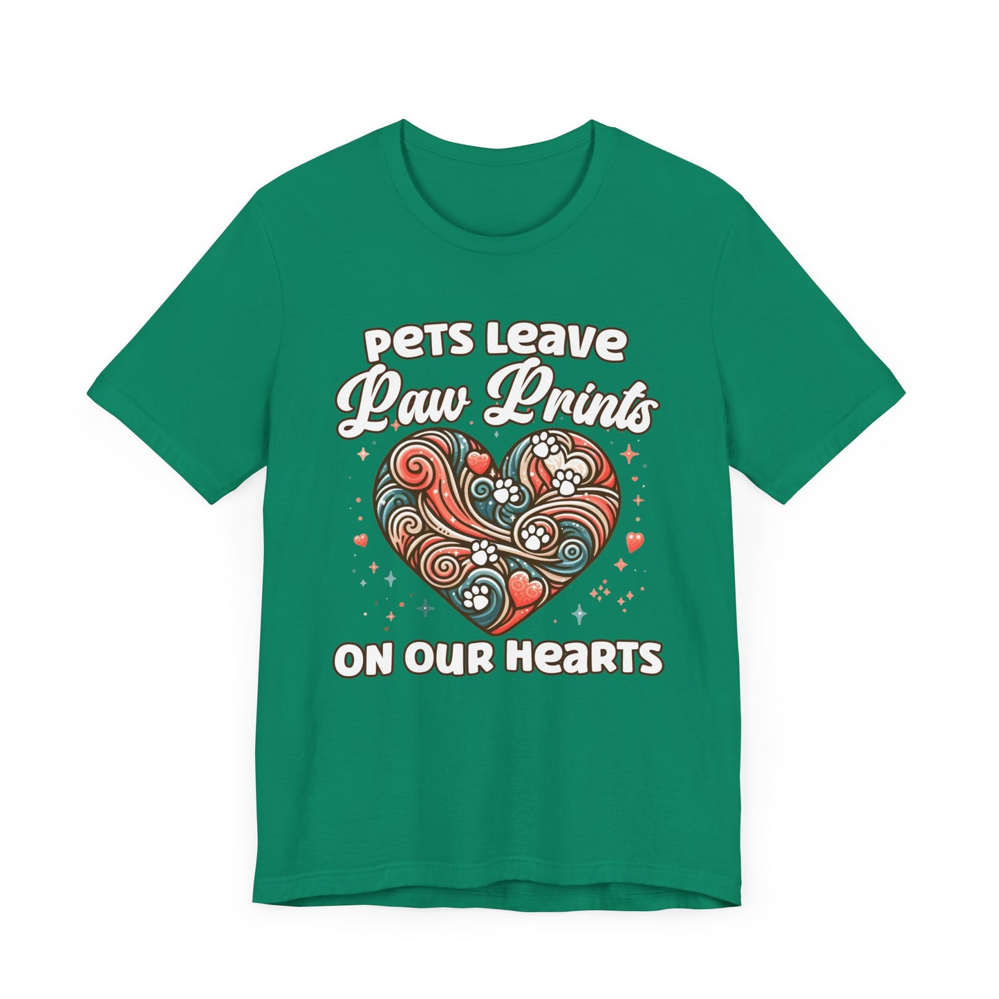 Pets Leave Paw Prints on Our Hearts | Abstract Heart Graphic T-Shirt