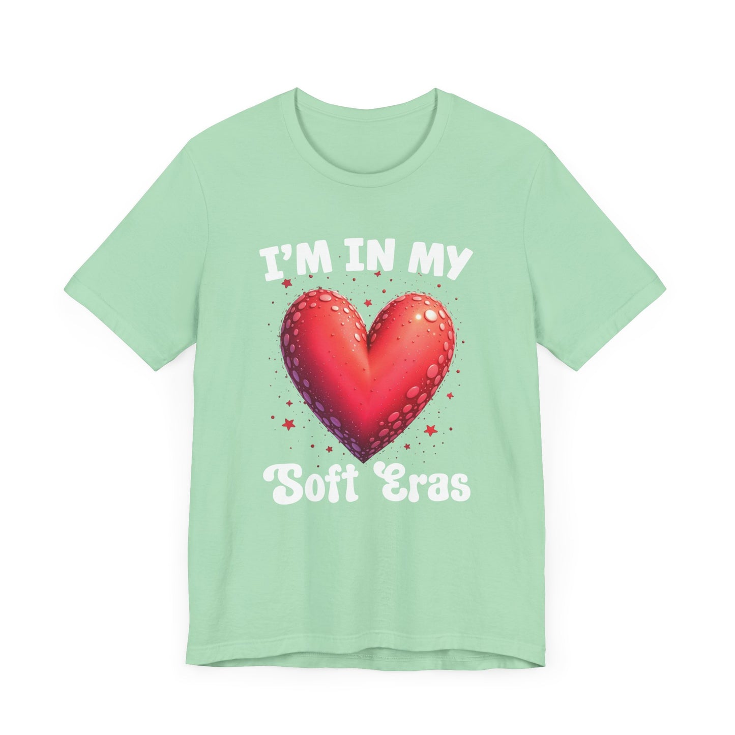 I'm In My Soft Eras – Embossed Red Heart & Star Accents Graphic T-Shirt