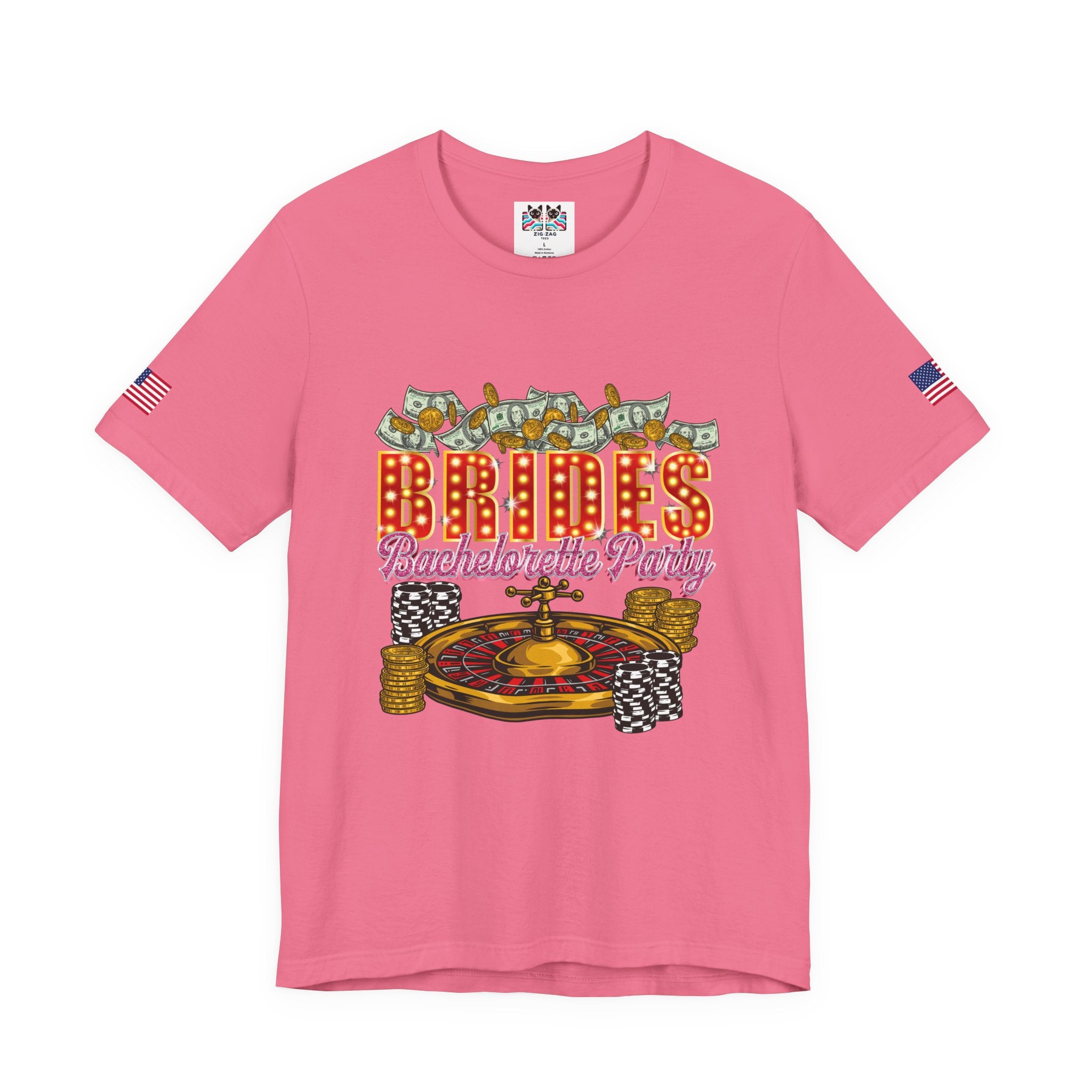 Brides Bachelorette Party Las Vegas T-Shirt - Vegas Casino Money Roulette Girls Trip