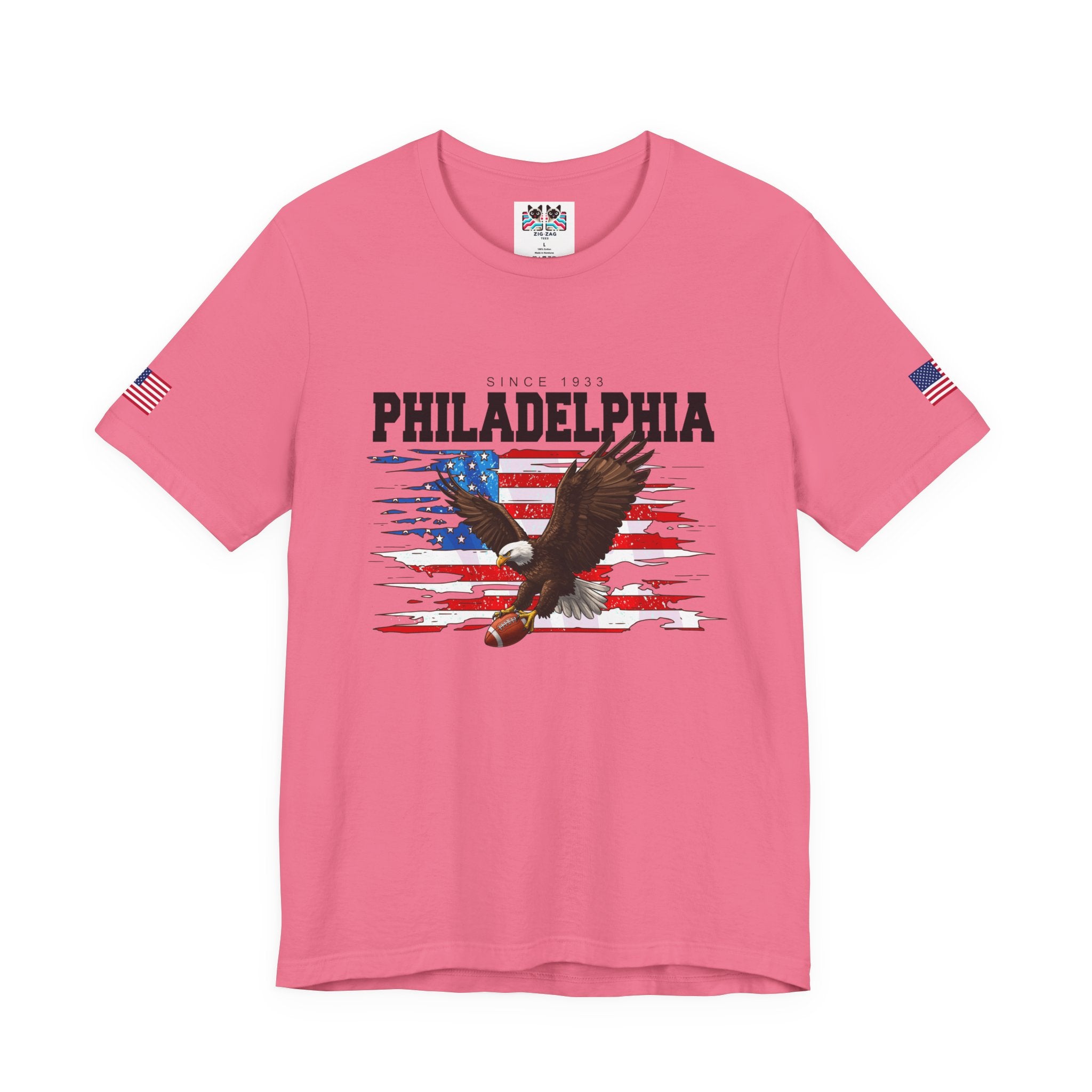 Philadelphia Eagles Since 1933 Bald Eagle American Flag Football T-Shirt | Patriotic Philly Fan Shirt | Game Day Tee
