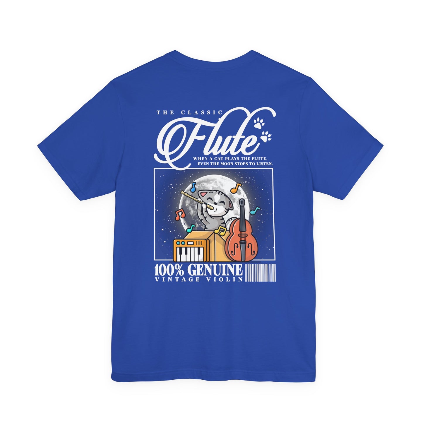The Classic Flute Moonlight Cat Music T-Shirt