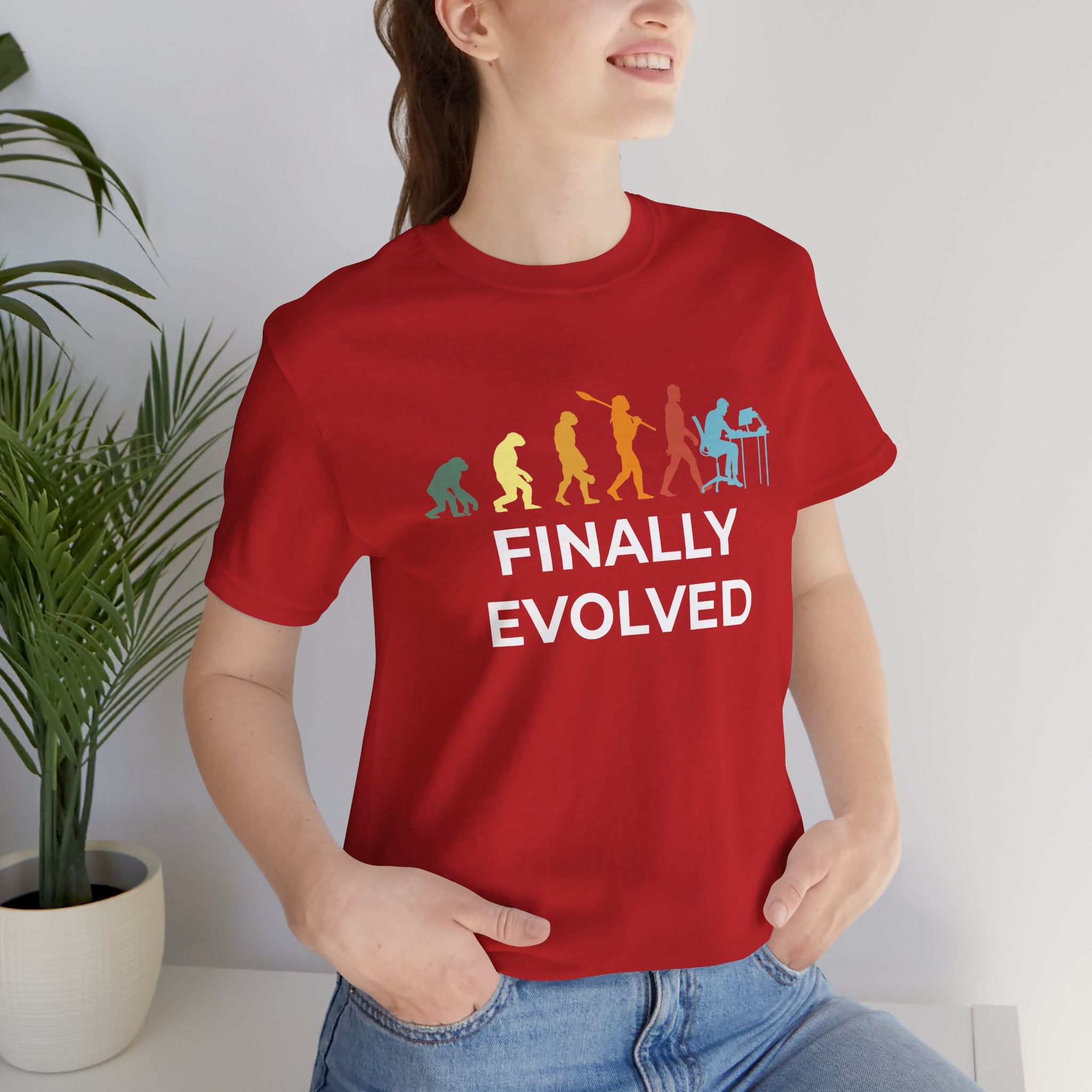 Custom T-Shirt - Evolution of Man to Computer User T-Shirt