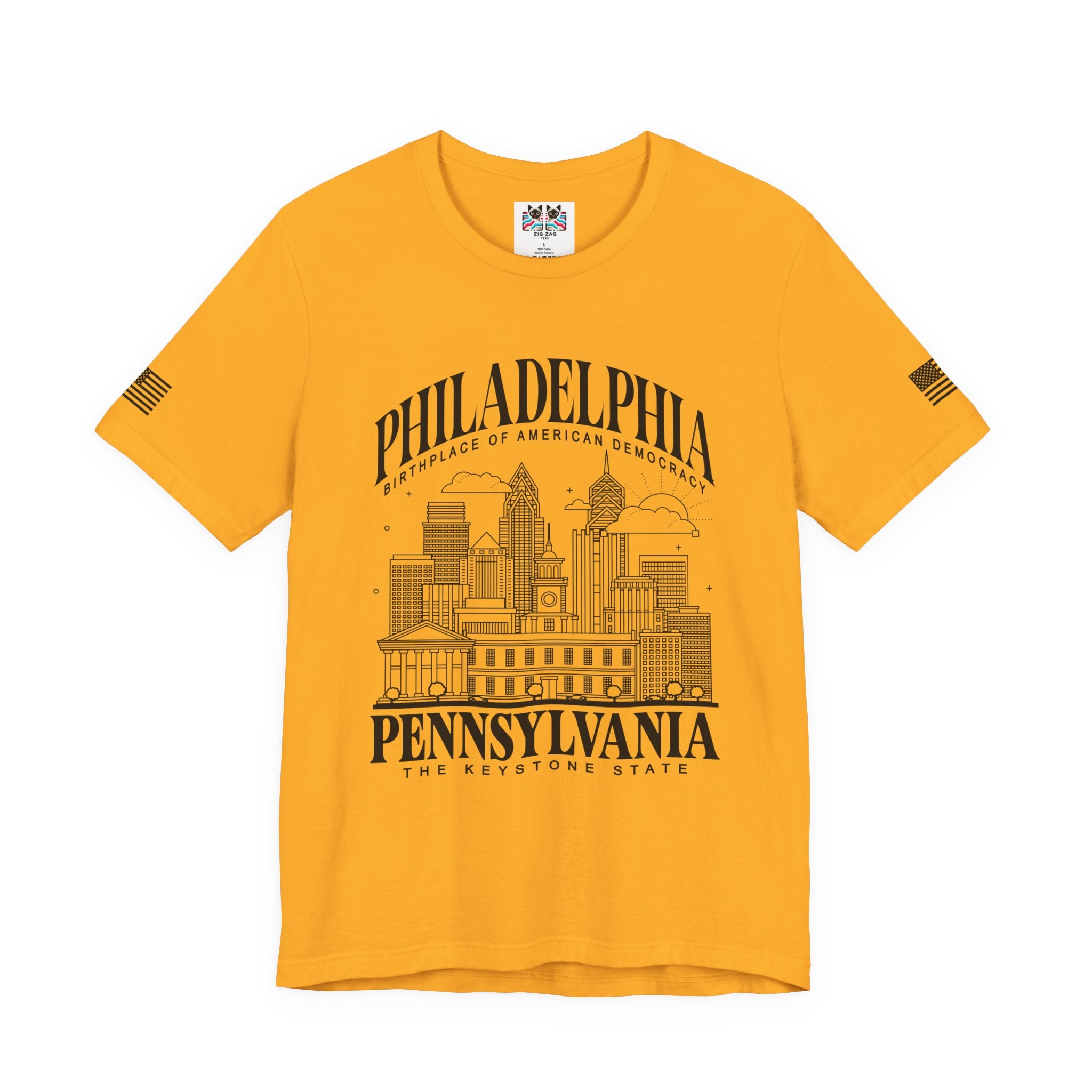 Philadelphia Pennsylvania T-Shirt – Birthplace of American Democracy Skyline Keystone State Graphic Tee
