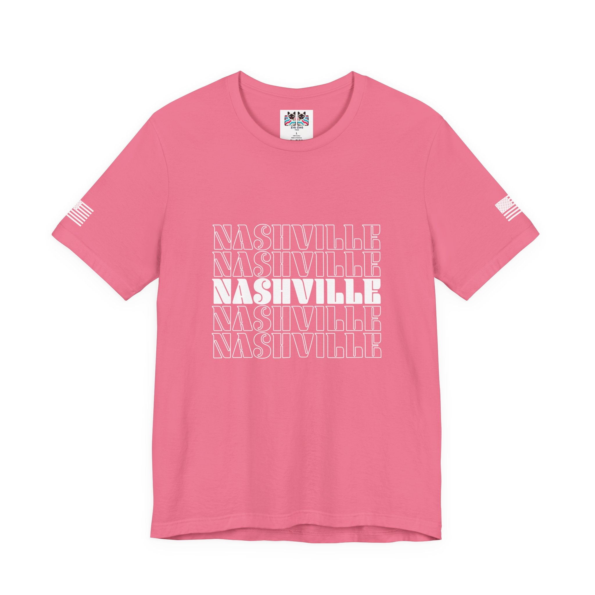 Nashville Repeat Stack T-Shirt – Bold Retro Stacked Typography Tee