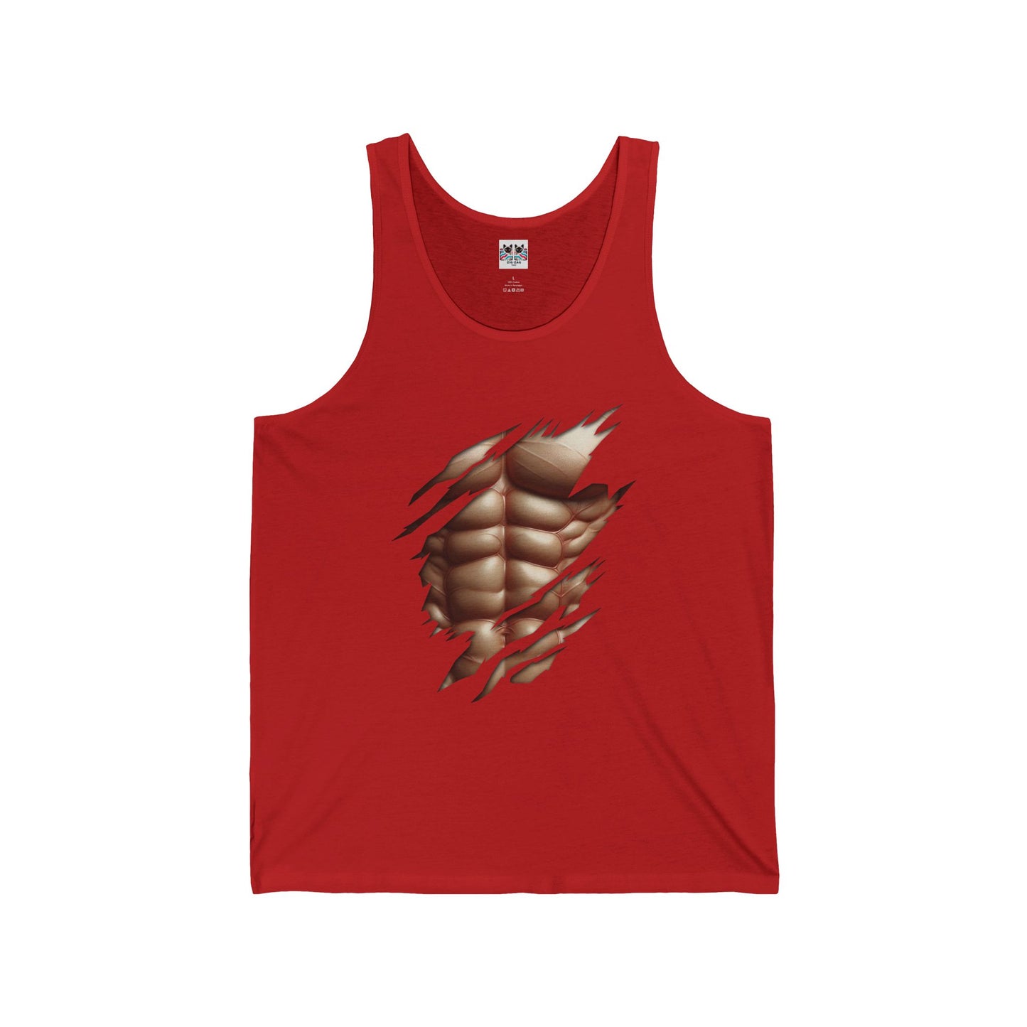 Fake Muscles Ripped Torn Chest - Six Pack Abs Workout Tank Top