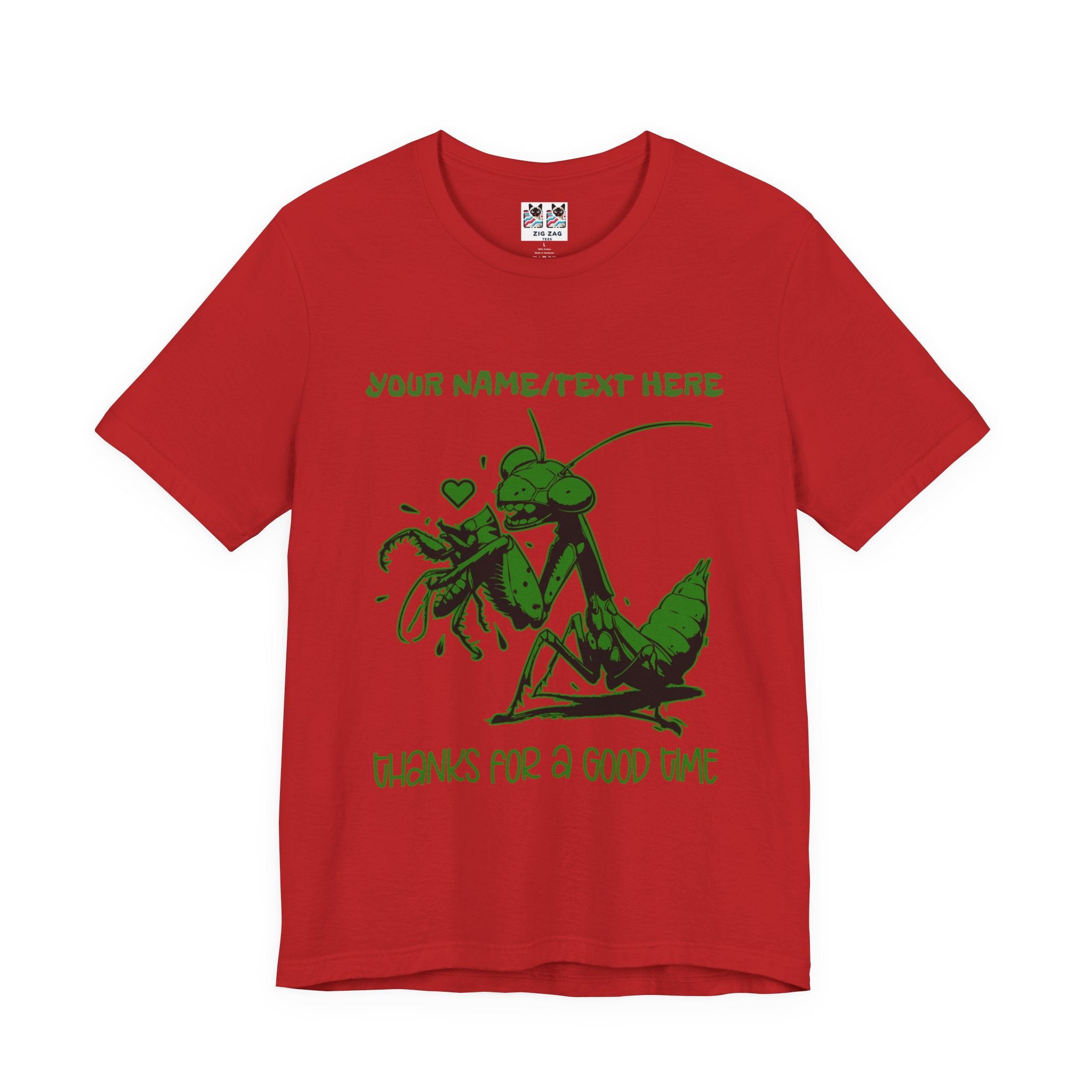 Custom T-Shirt - Thanks for a Good Time T-Shirt – Playful Grasshopper Eating Male Graphic Tee