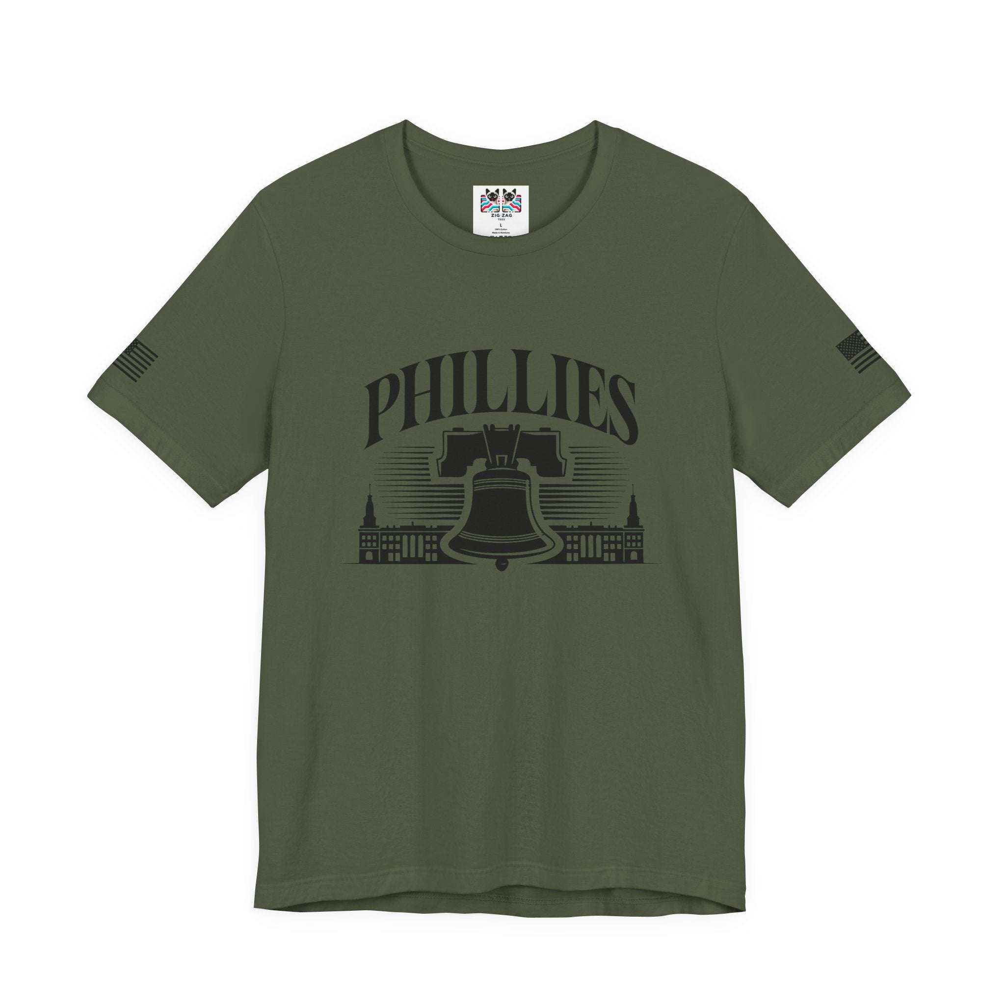 Phillies T-Shirt – Liberty Bell Philadelphia Skyline Arch Graphic Tee
