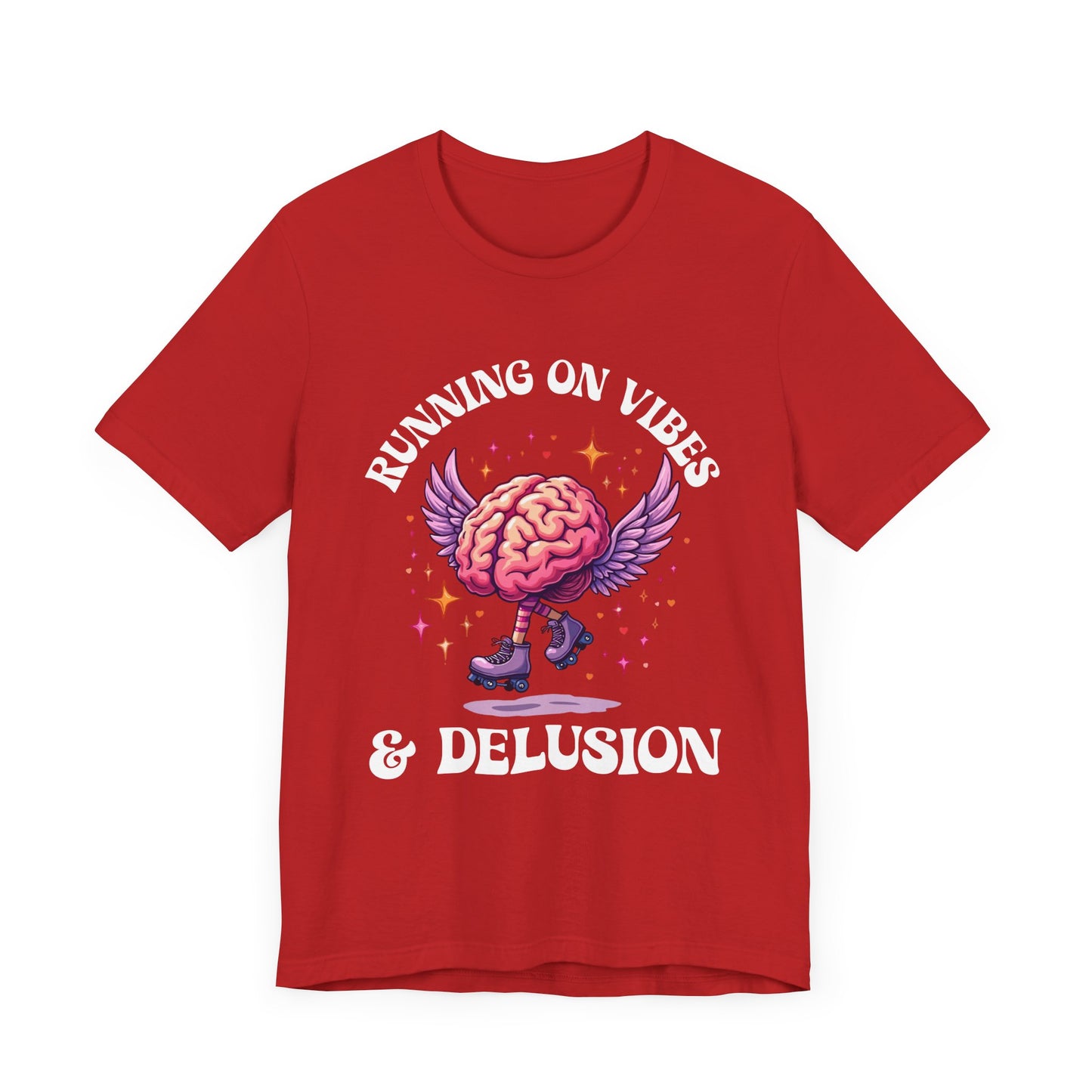 Running on Vibes and Delusion – Navigates the World with a mix of Optimism and Daydreams T-Shirt