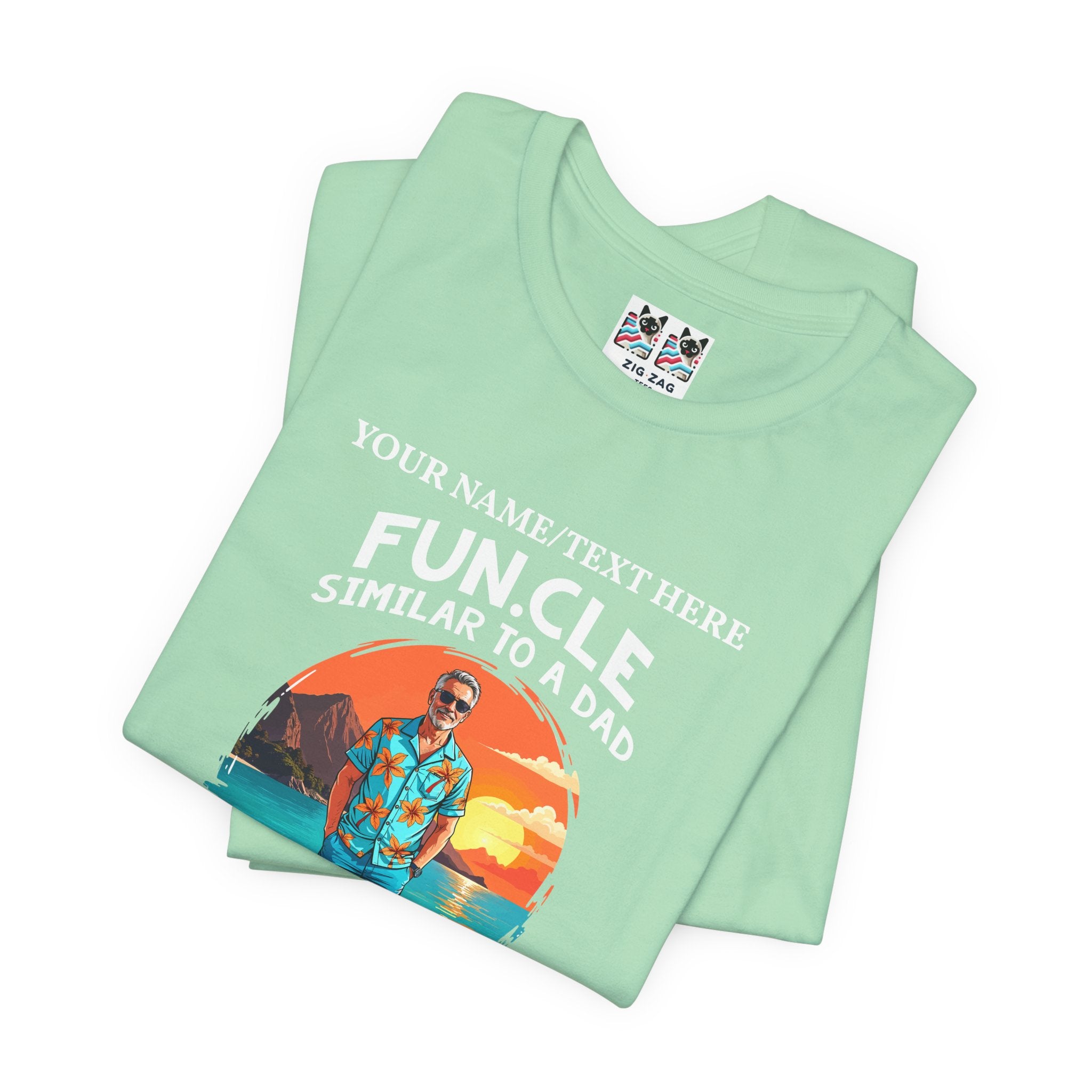 Custom T-Shirt - FUN.CLE Beach Sunset T-Shirt – Cool Uncle Beach Graphic with Funny Quote