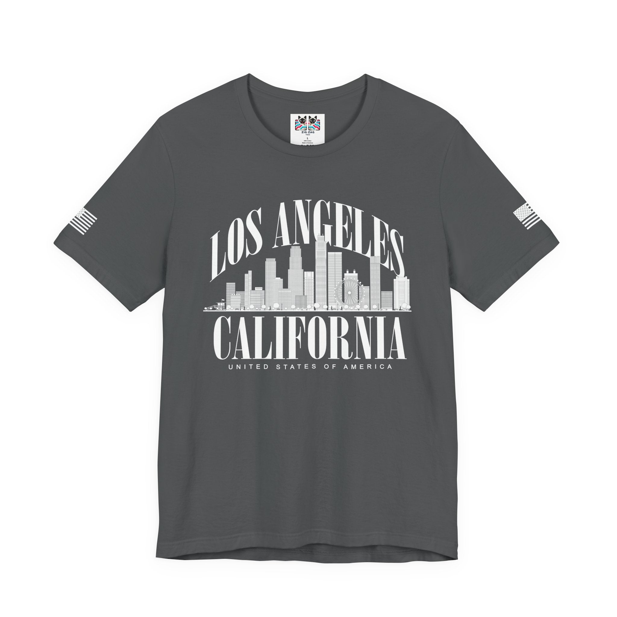 Los Angeles California USA T-Shirt – Arch Typography Skyline United States Tee