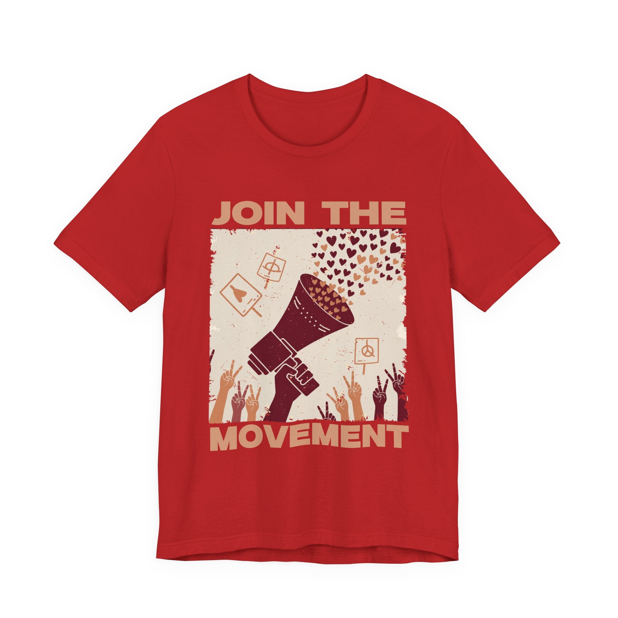 Join the Movement – Empowerment Speaker and Victory Hands Graphic T-Shirt
