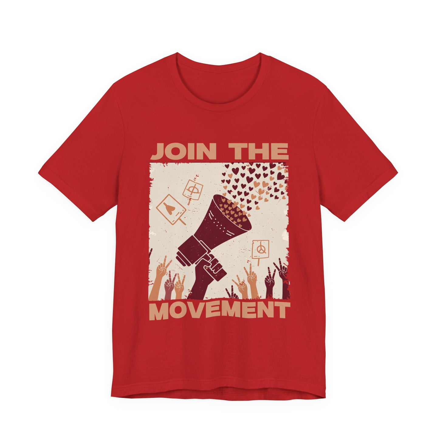 Join the Movement – Empowerment Speaker and Victory Hands Graphic T-Shirt