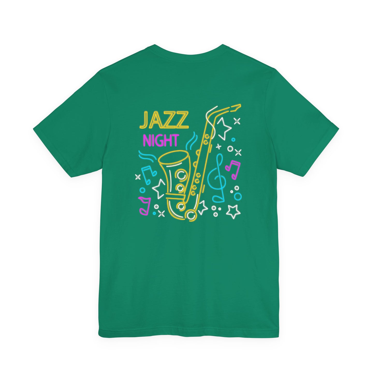 Neon Jazz Night Saxophone Music T-Shirt