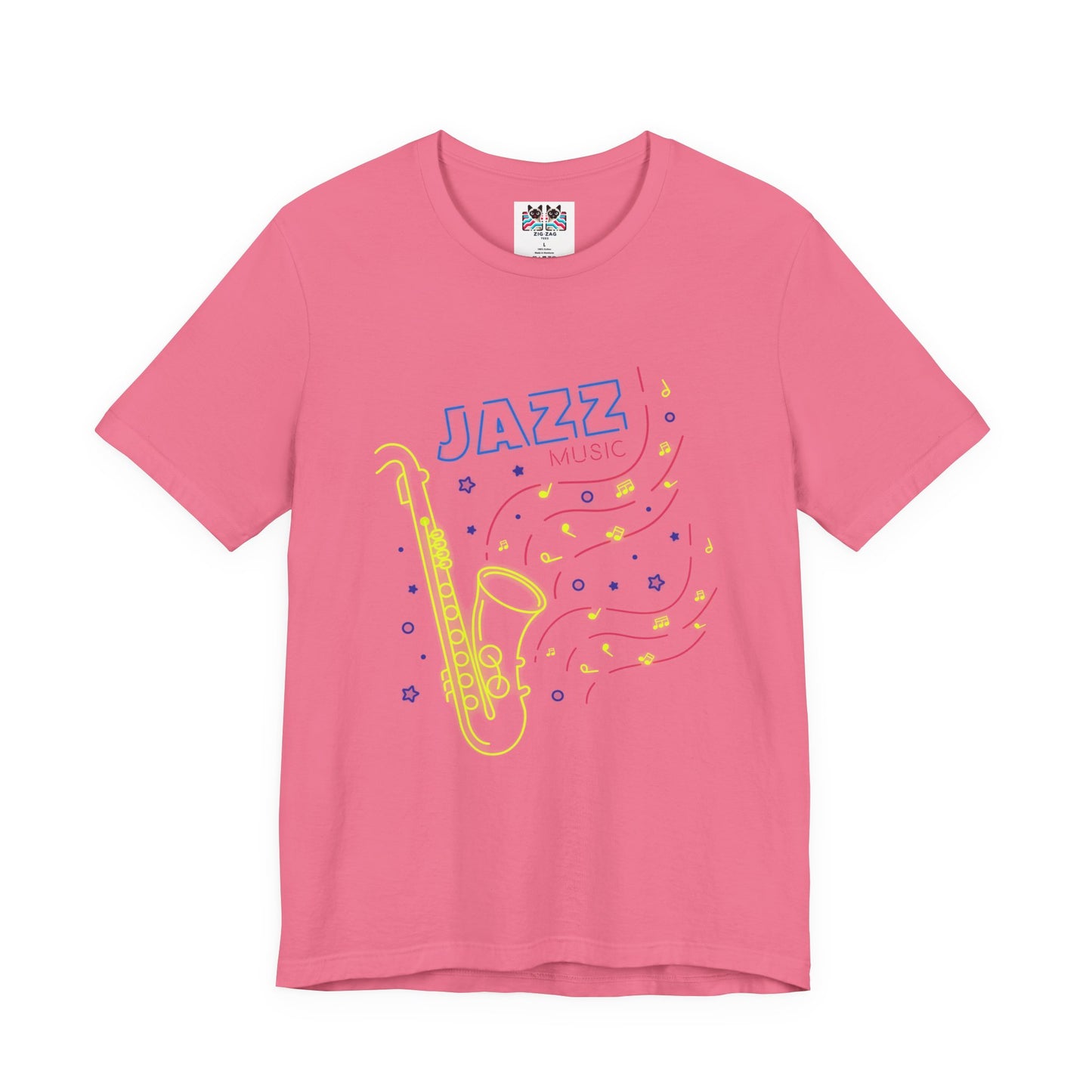 Neon Jazz Night Saxophone Music T-Shirt