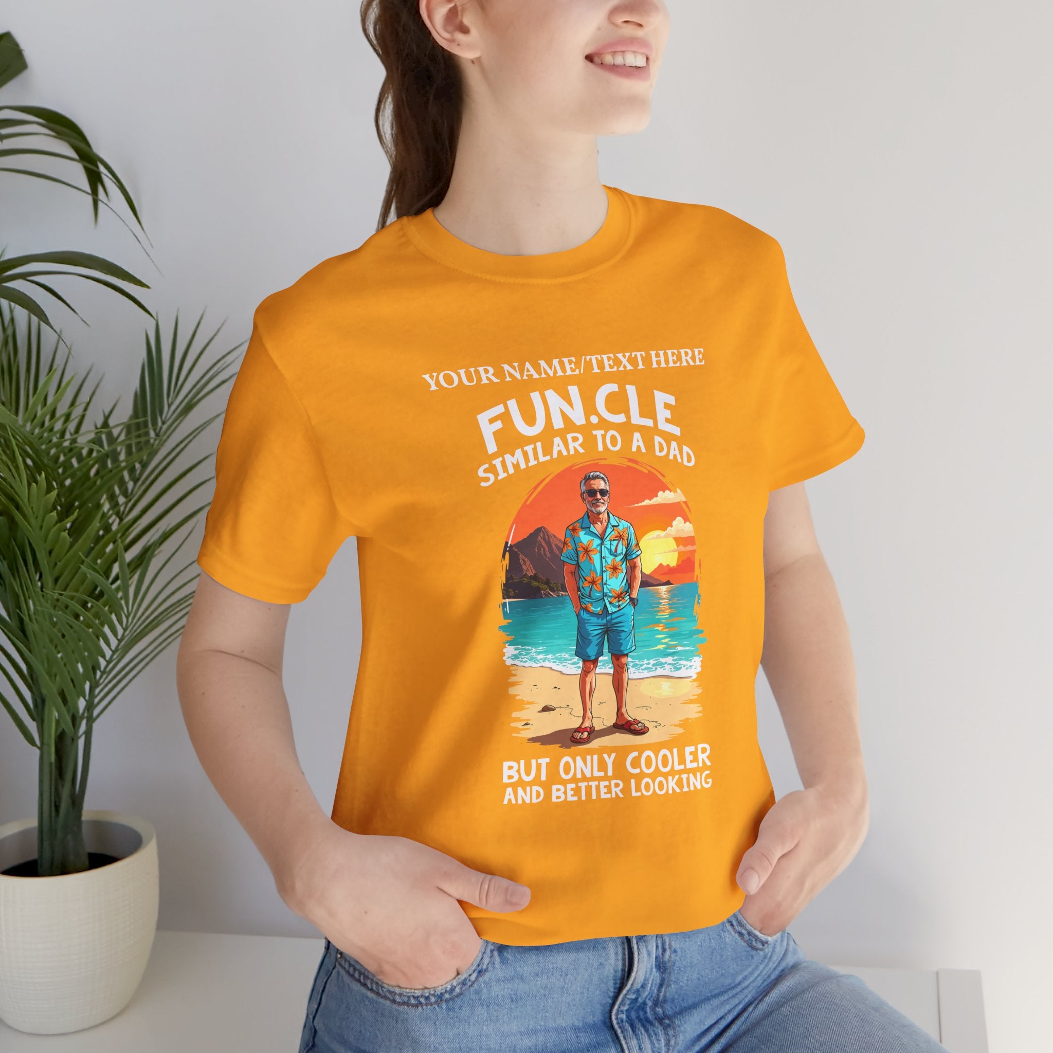 Custom T-Shirt - FUN.CLE Beach Sunset T-Shirt – Cool Uncle Beach Graphic with Funny Quote
