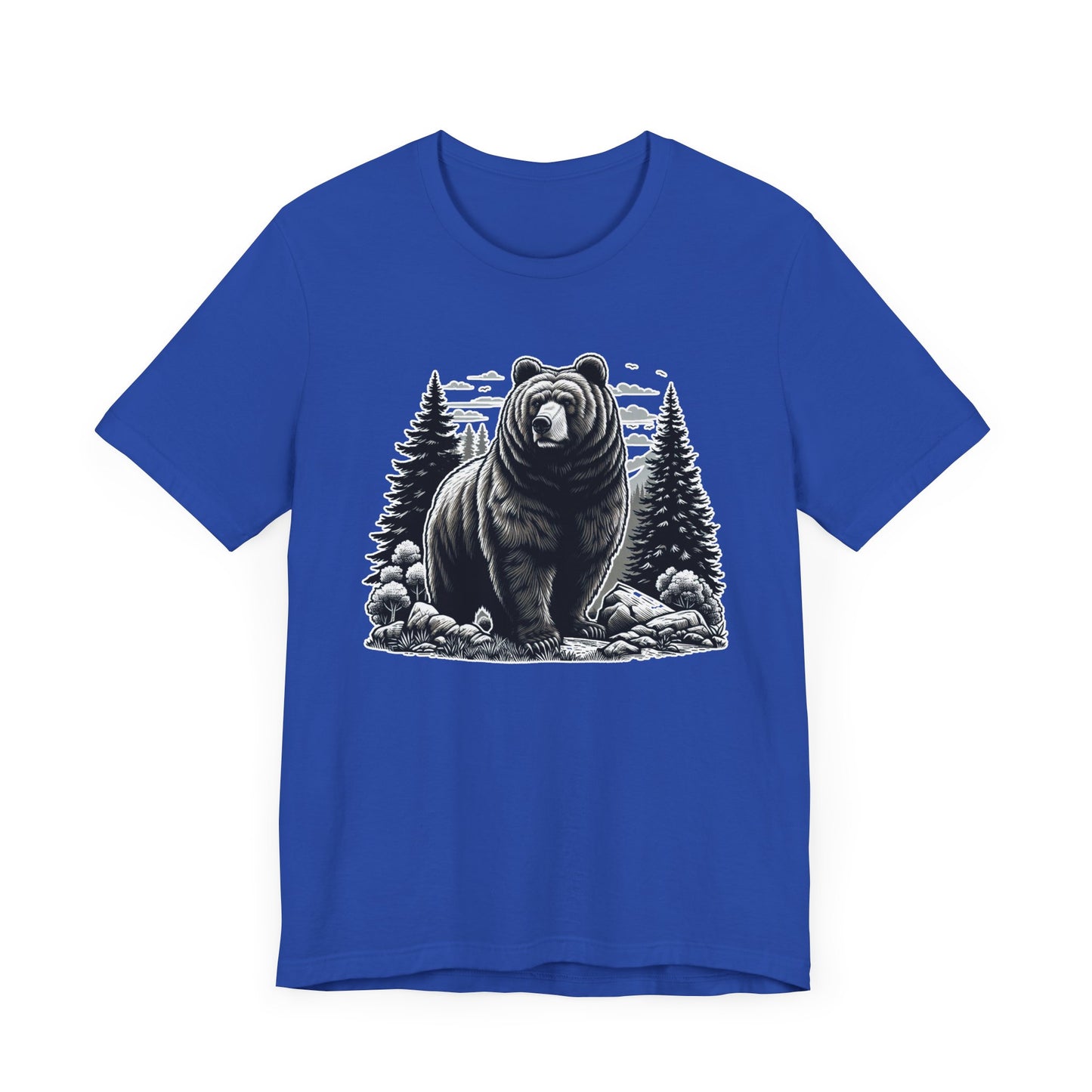 Majestic Wild Bear gazes intently at Stream Edge captivating Graphic T-Shirt