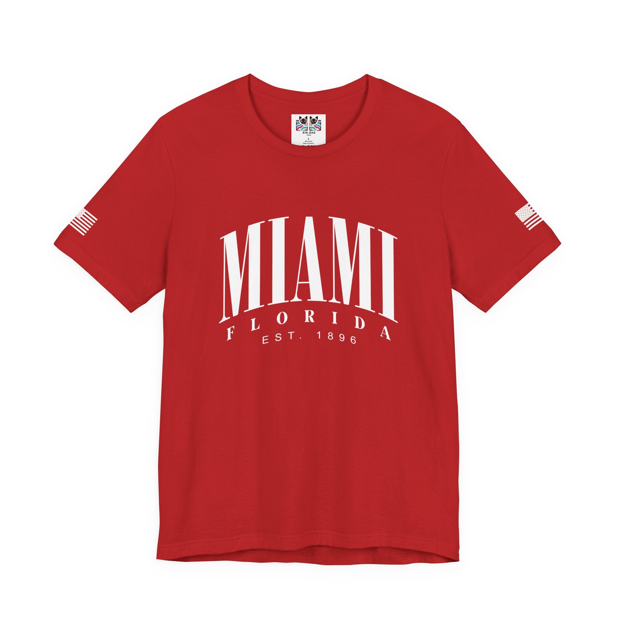 Miami Florida EST 1896 T-Shirt – Bold Arch Typography Clean Minimal Tee