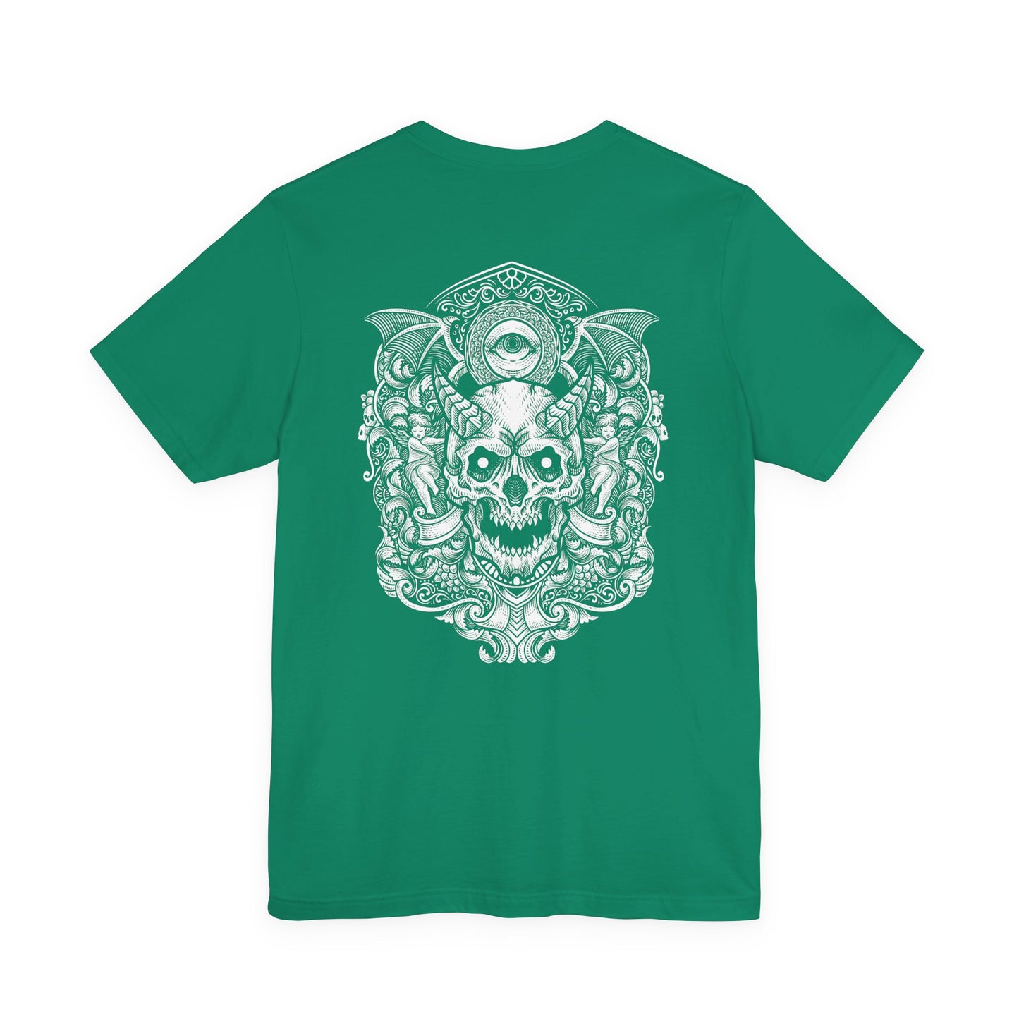 Occult All-Seeing Skull Ornamental Horror T-Shirt