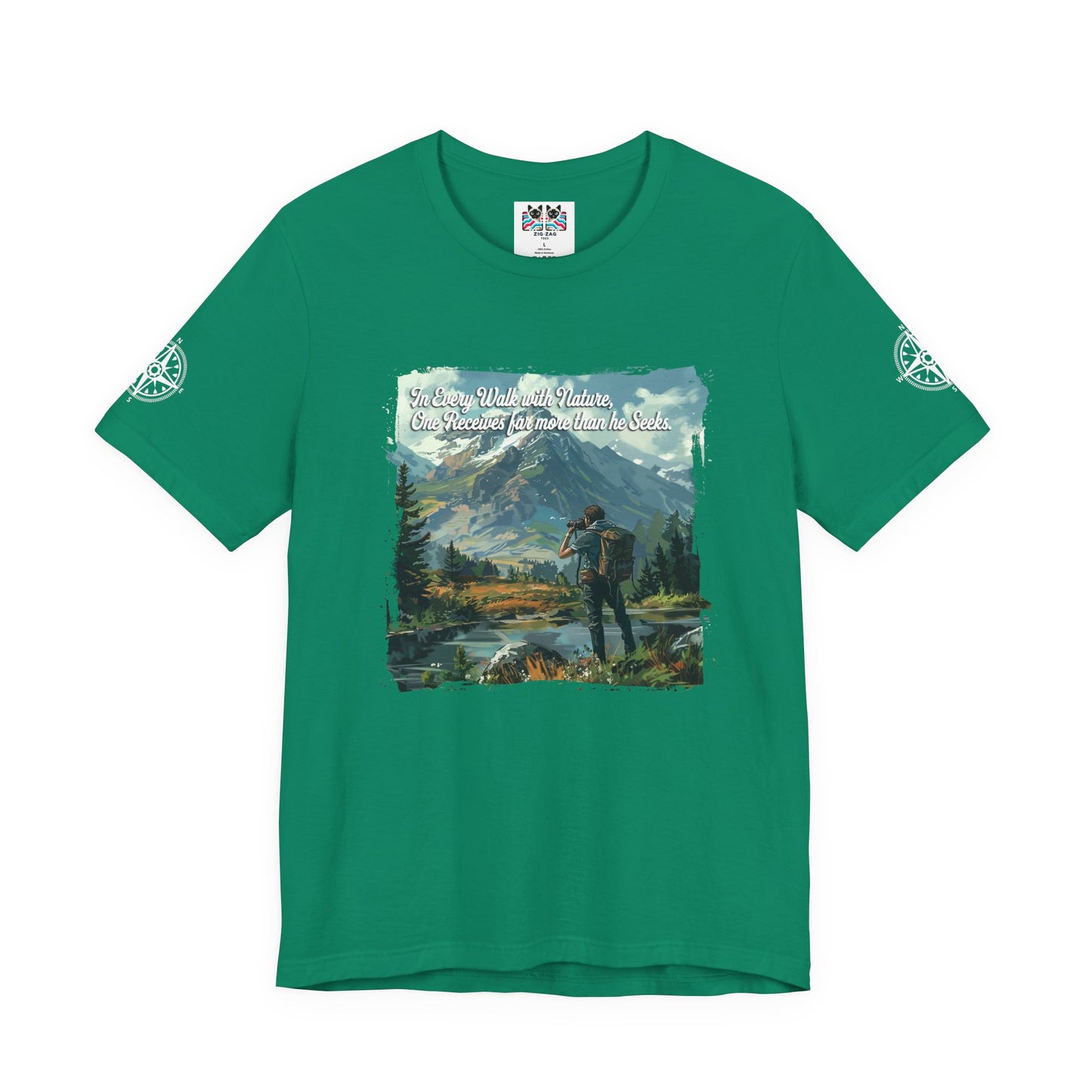 In Every Walk with Nature One Receives T-Shirt – Nature Quote Mountain Hiker Graphic Tee