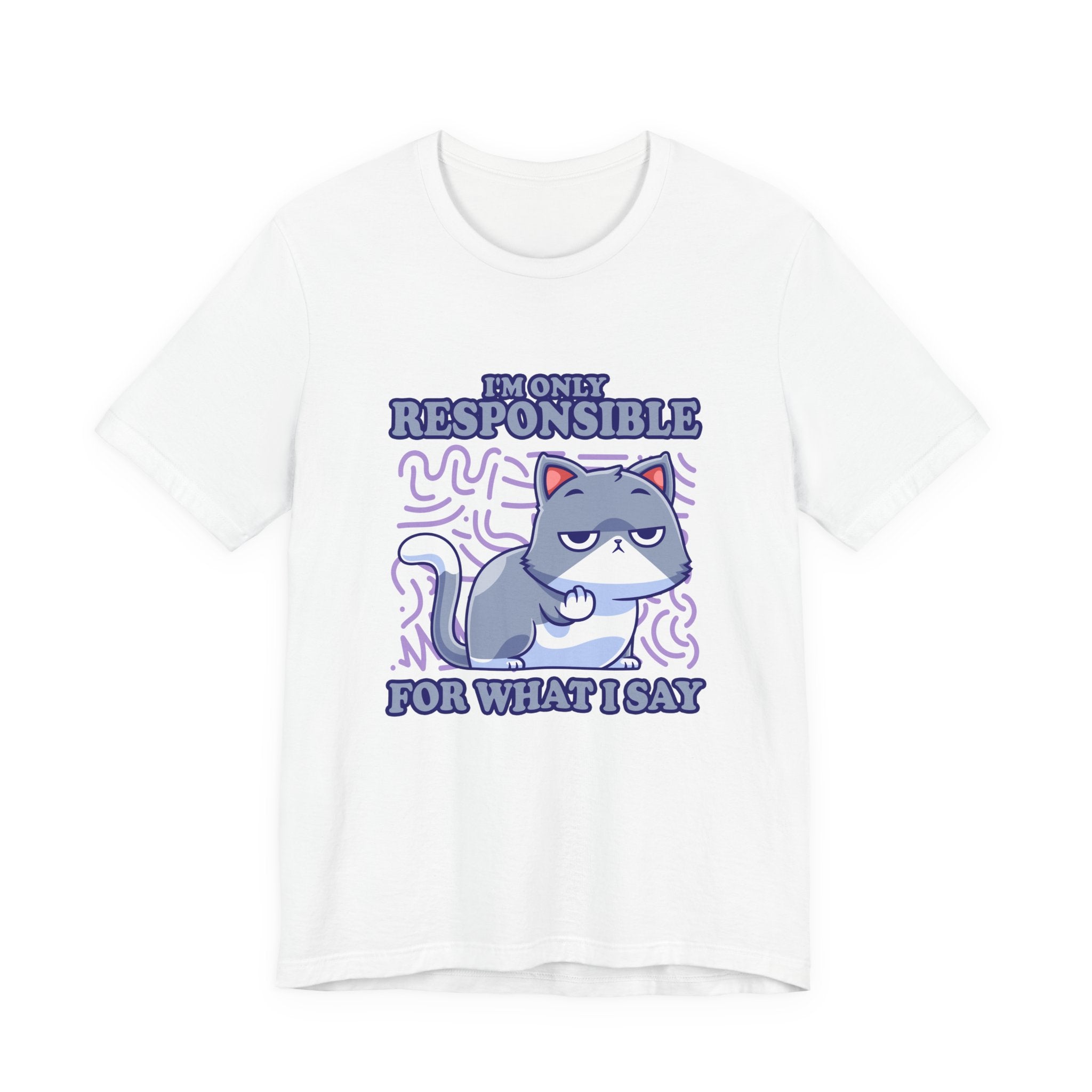 I’m Only Responsible for What I Say T-Shirt – Sassy Cat Waiting Gesture Graphic Tee