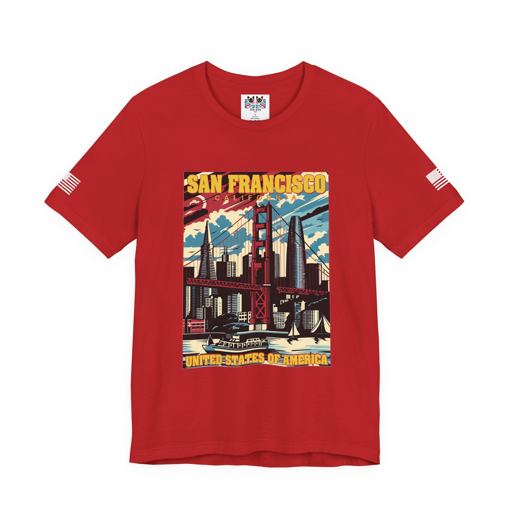 San Francisco California T-Shirt – Retro Americana Poster Style Graphic Tee United States of America