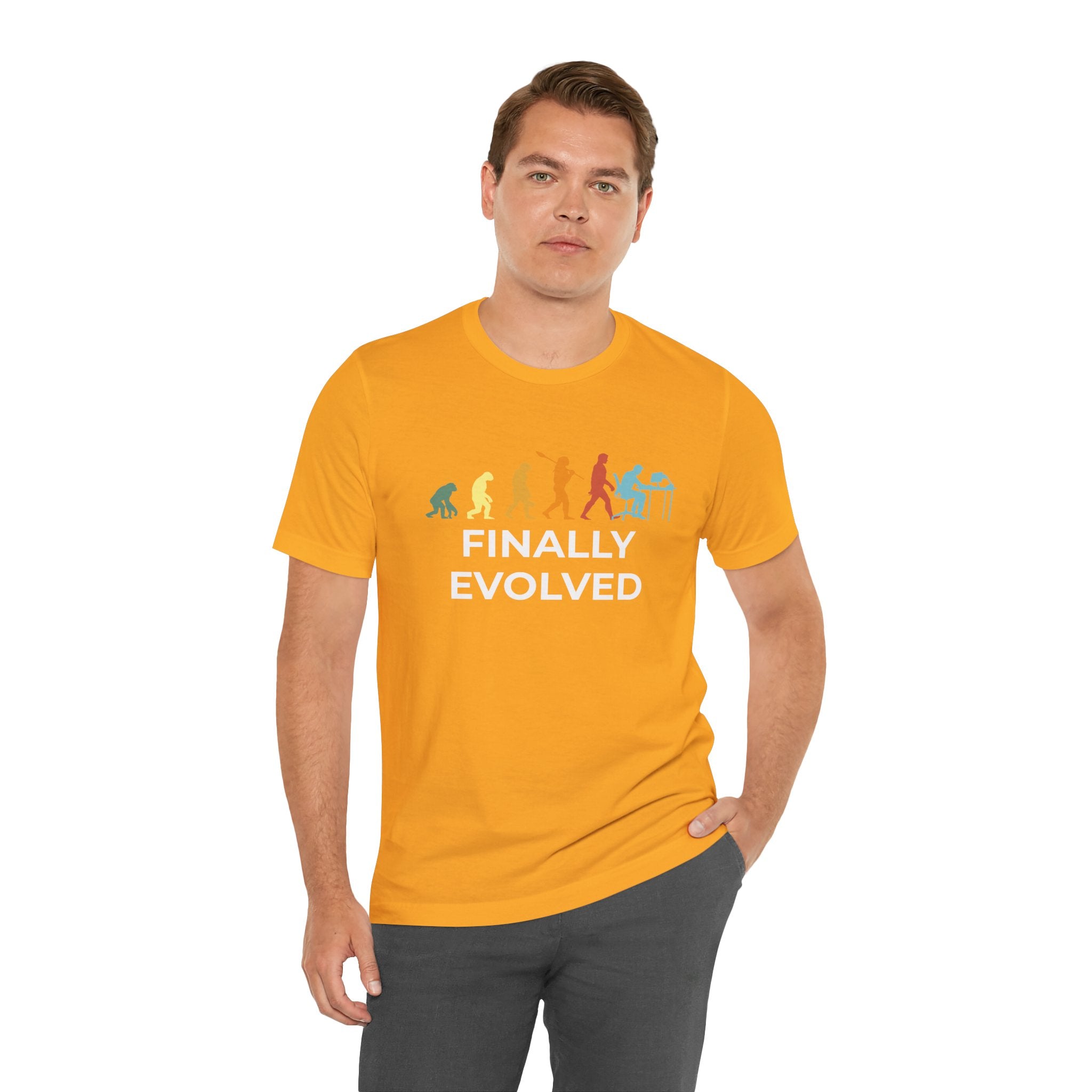 Custom T-Shirt - Evolution of Man to Computer User T-Shirt