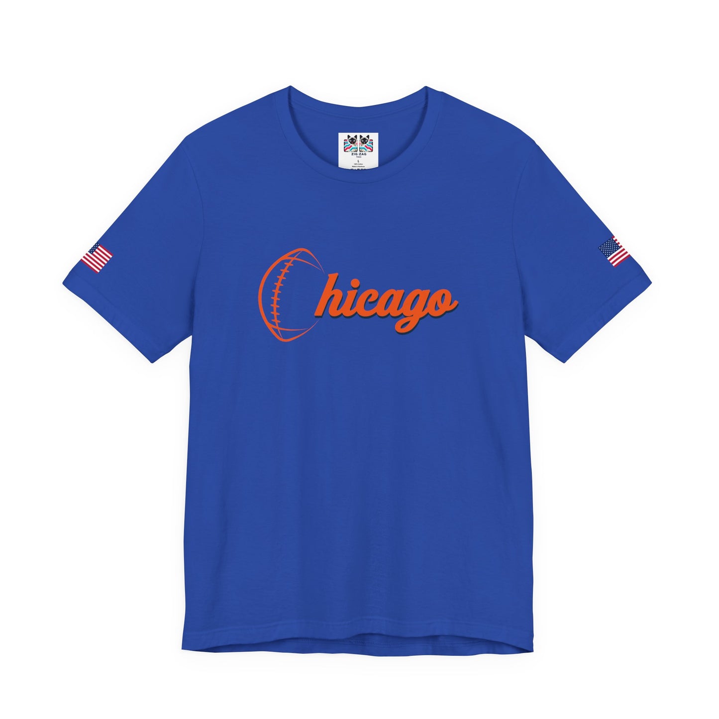 Chicago Football T-Shirt - Simple Orange Script C Bears Colors Minimalist Design