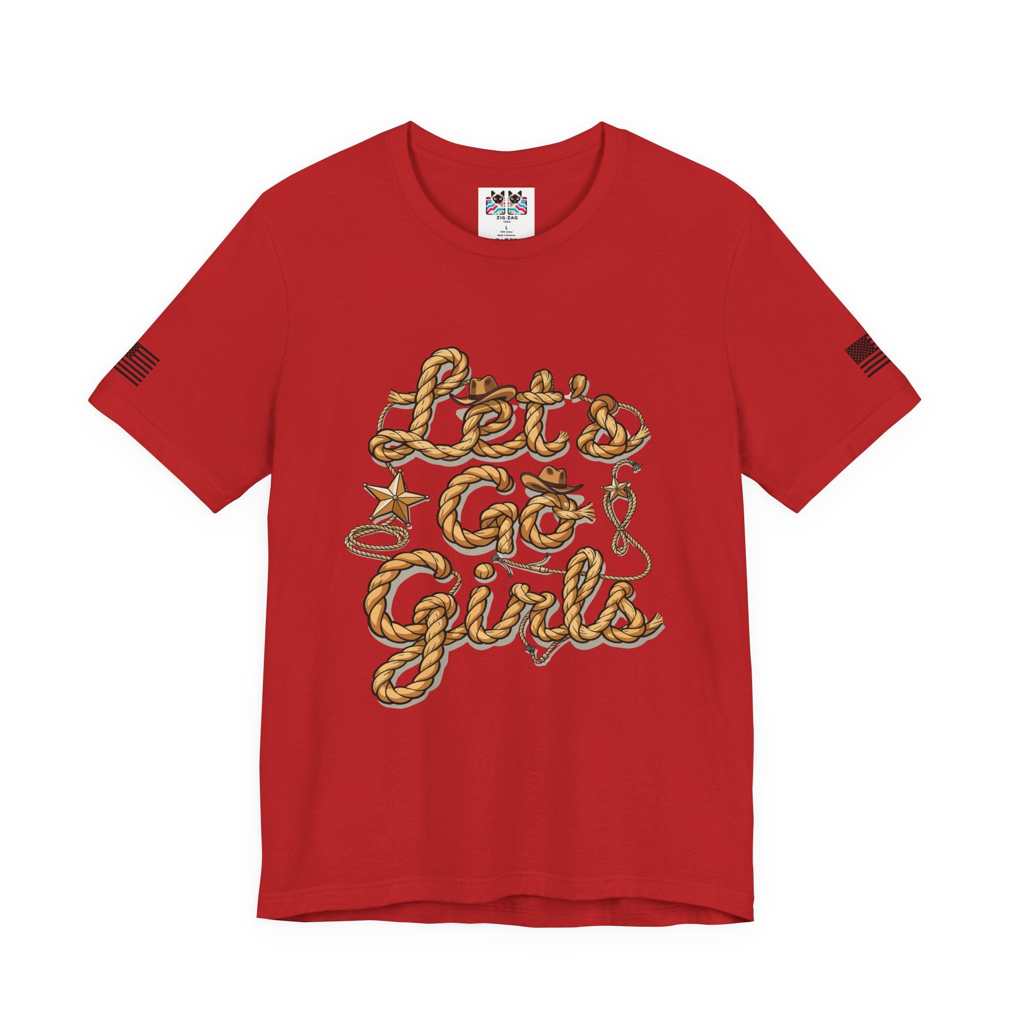 Let's Go Girls T-Shirt – Western Rope Lasso Typography Cowboy Hat Star Graphic Tee