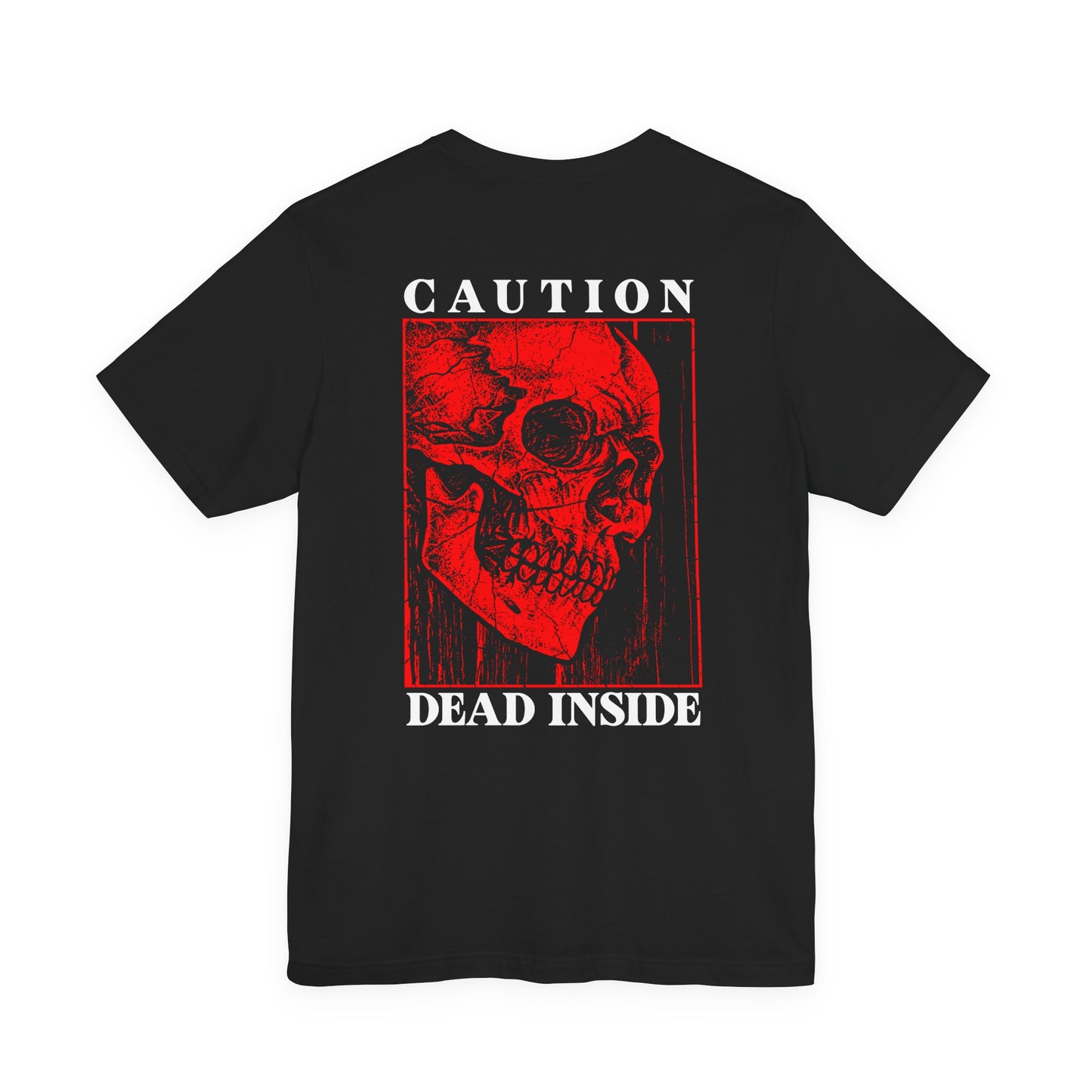 Caution Dead Inside Red Skull Horror T-Shirt