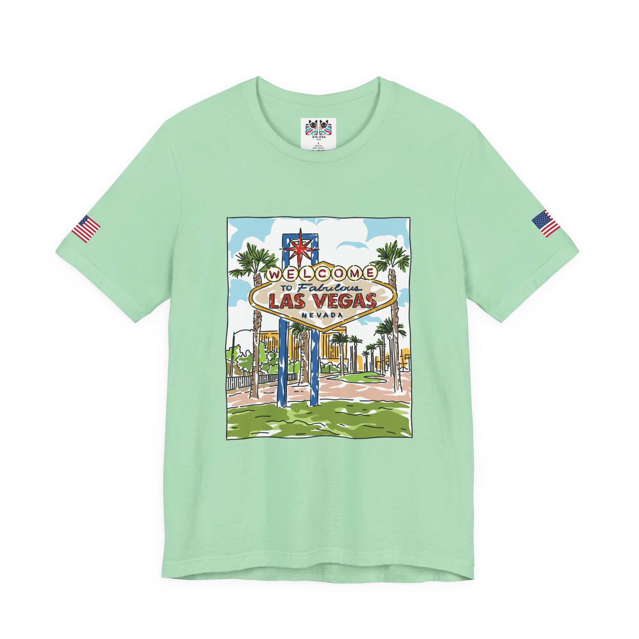 Welcome to Fabulous Las Vegas Nevada T-Shirt – Illustrated Sign Souvenir Tee