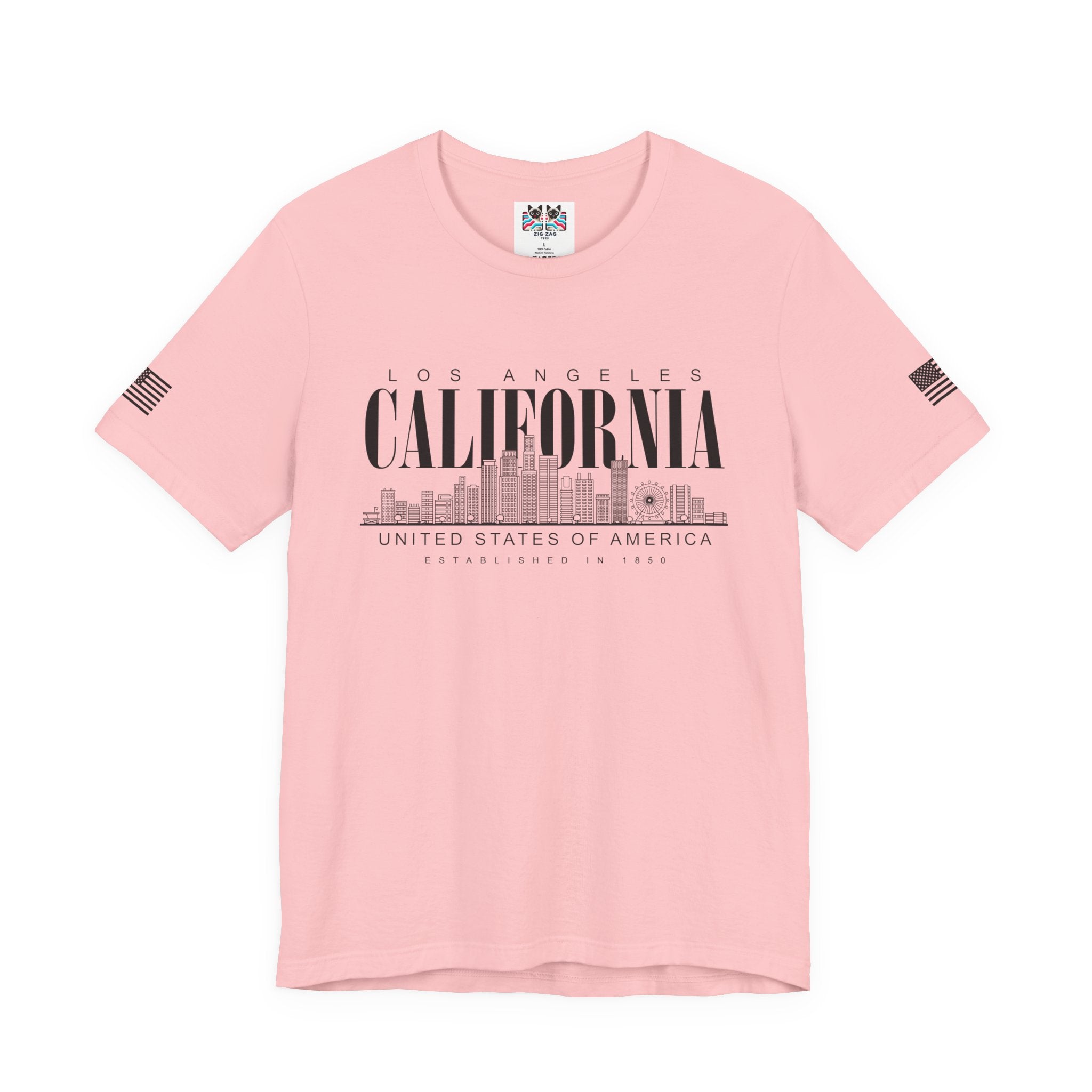 Los Angeles California USA Established 1850 T-Shirt – Clean Skyline Graphic Tee